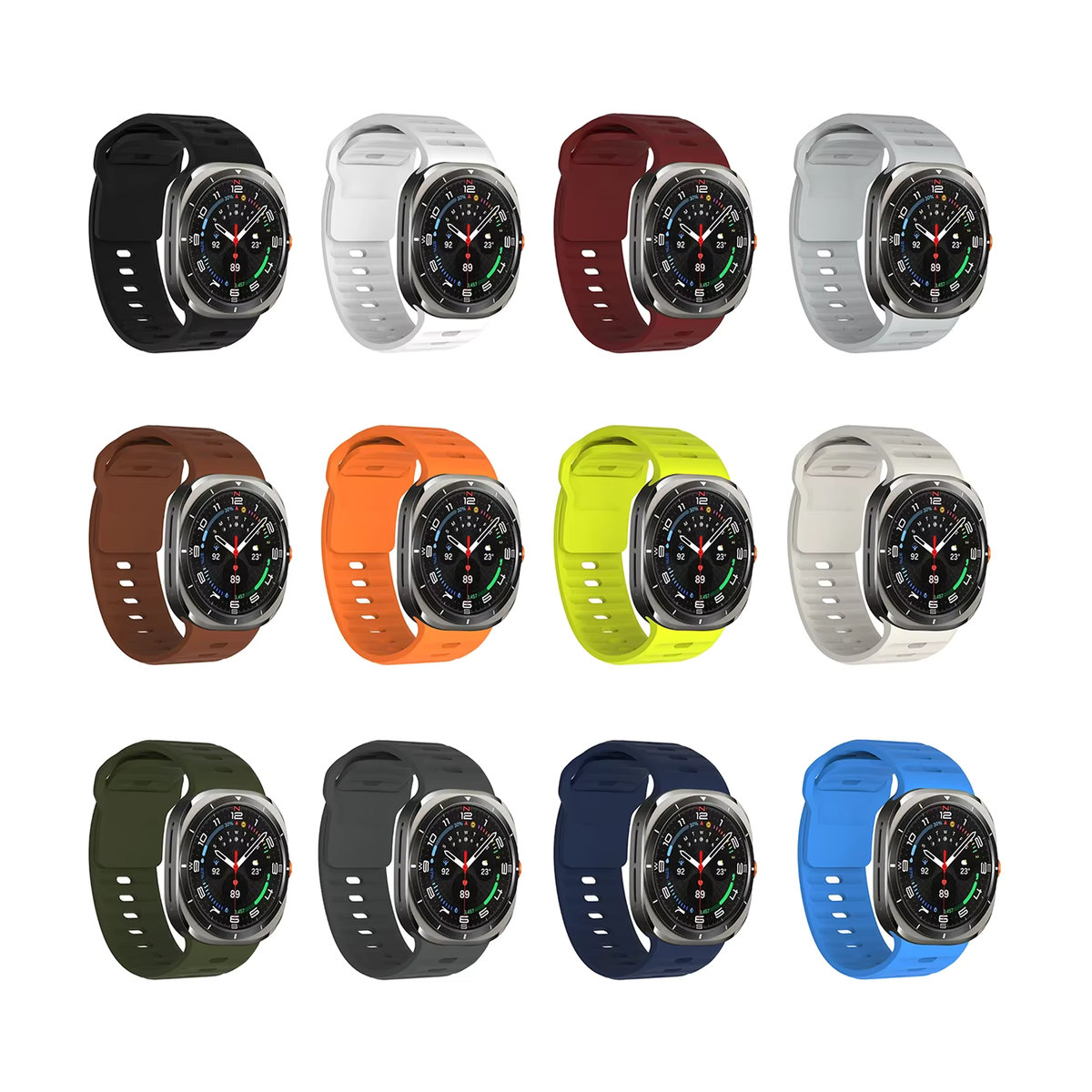 Sport Silikon Armband für Samsung Galaxy Watch 7 Ultra 47mm in Orange mit minimalistischem Design - Bild 4