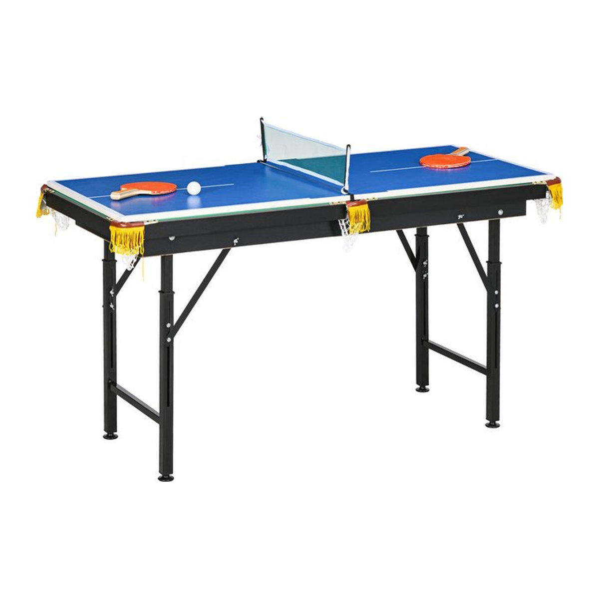 SPORTNOW Multigame Spieletisch 2in1 Multifunktionstisch für Tischtennis und Billard, Stahl, Grün und Blau, B/H/T: 140 x 80 x 63 cm - Bild 5