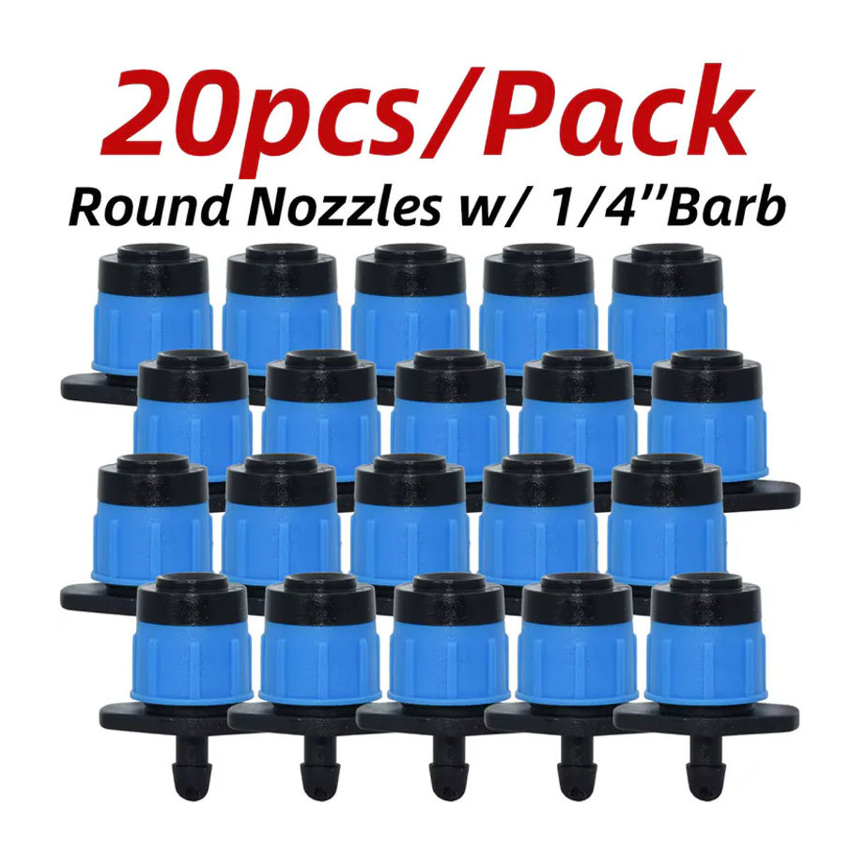 SPRYCLE Mikro-Bewässerungssprinkler Set, 20 Stück, 360 Grad drehbare Düsen in Blau, für Blumengarten und Gewächshaus, passend für 4/7 mm Schläuche - Bild 5