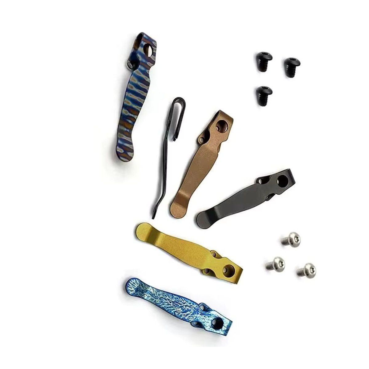Spyderco Shaman C229 Ersatzteil: Deep Carry Titan-Clip mit Schrauben in 6 Farben - Bild 1