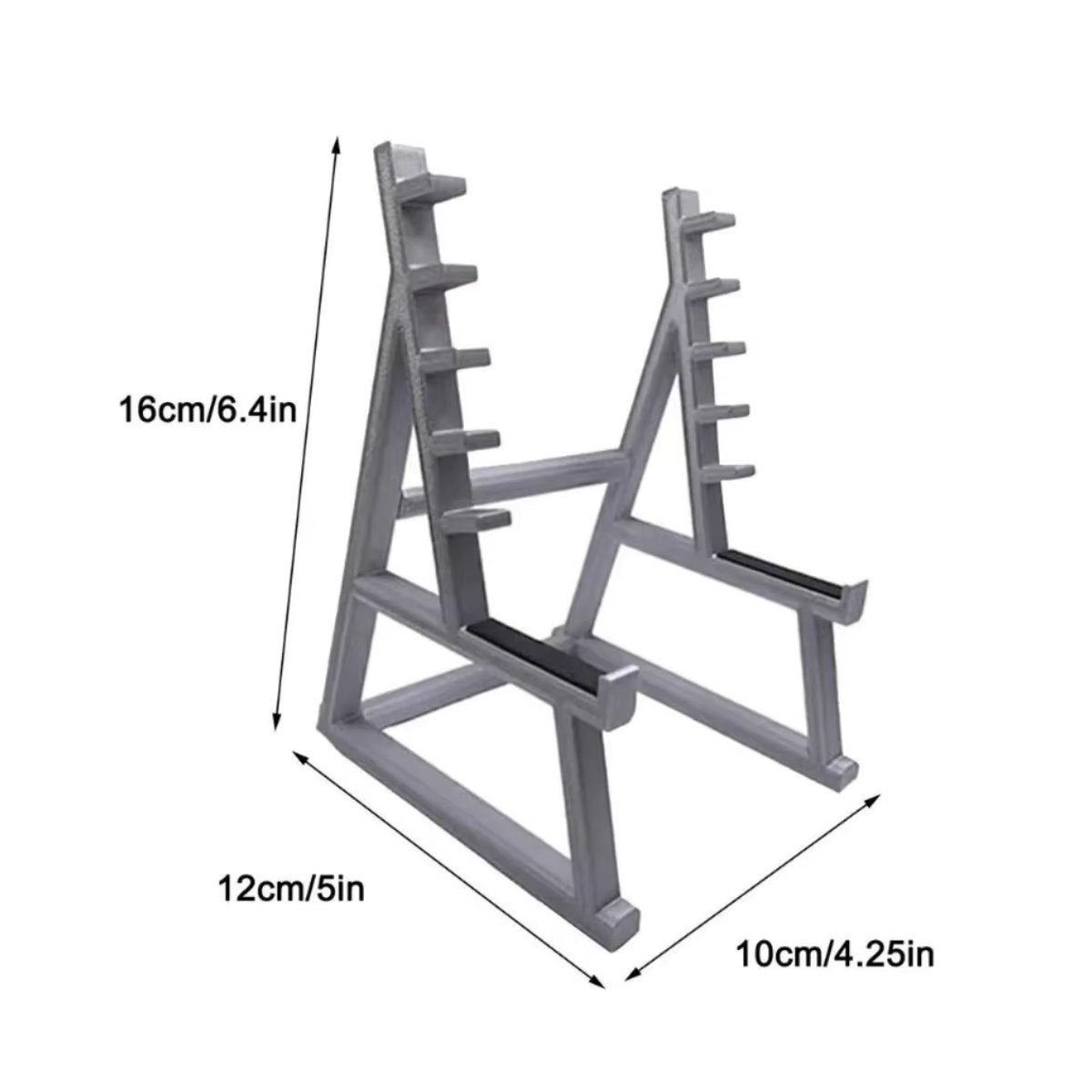 Squat Rack Stifthalter als lustiges Schreibtischzubehör für das Büro, grauer Stift-Organizer aus Kunststoff in modernem Design - Bild 5