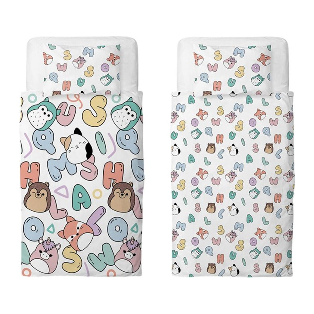 Squishmallows Charaktere Wendebettwäsche-Set Double weiß - Bild 1