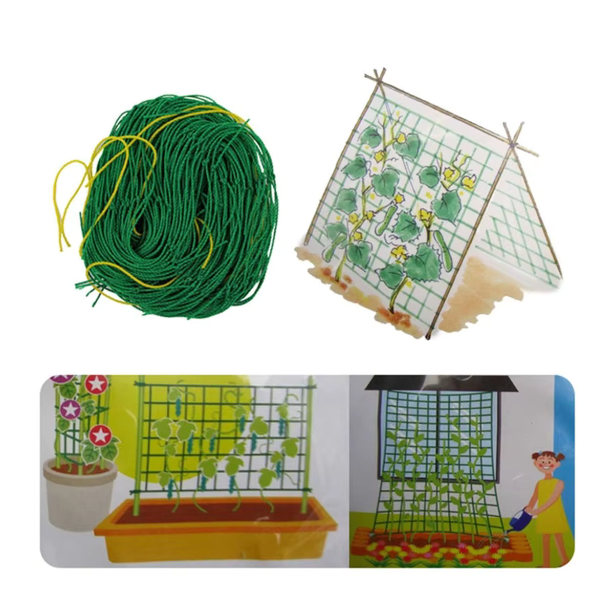 Stabiles Nylon Pflanzen-Gitter zur Unterstützung von Kletterpflanzen wie Luffa, Wein oder Gurken, 1 Stück - Bild 5