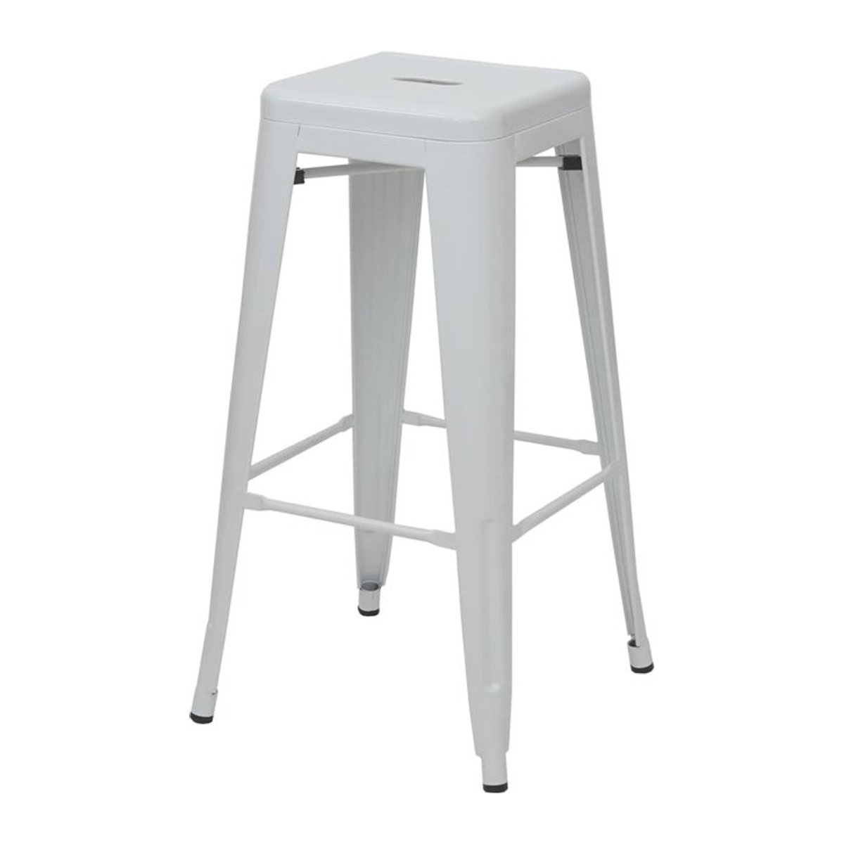 Stapelbarer Barhocker MCW-A73 aus Metall im Industrial Design, Weiß - Bild 1