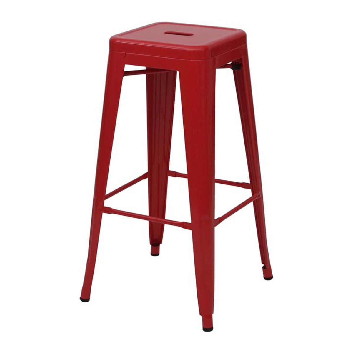 Stapelbarer Barhocker MCW-A73 im Industrial Design aus Metall, Rot - Bild 1