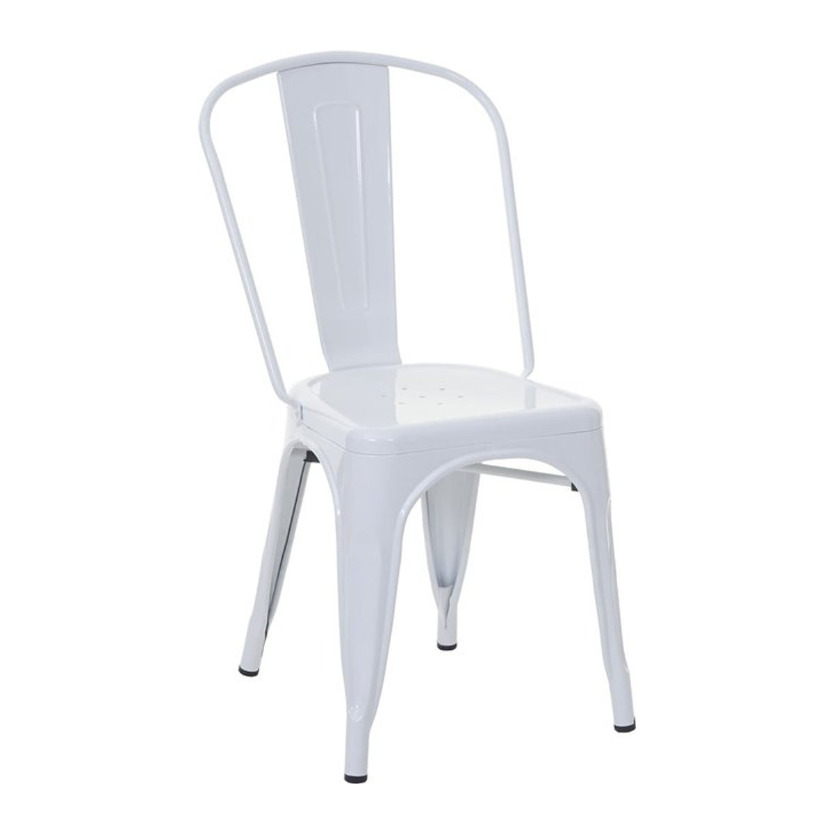 Stapelbarer Bistrostuhl MCW-A73 aus Metall im Industrial Design, Weiß - Bild 1