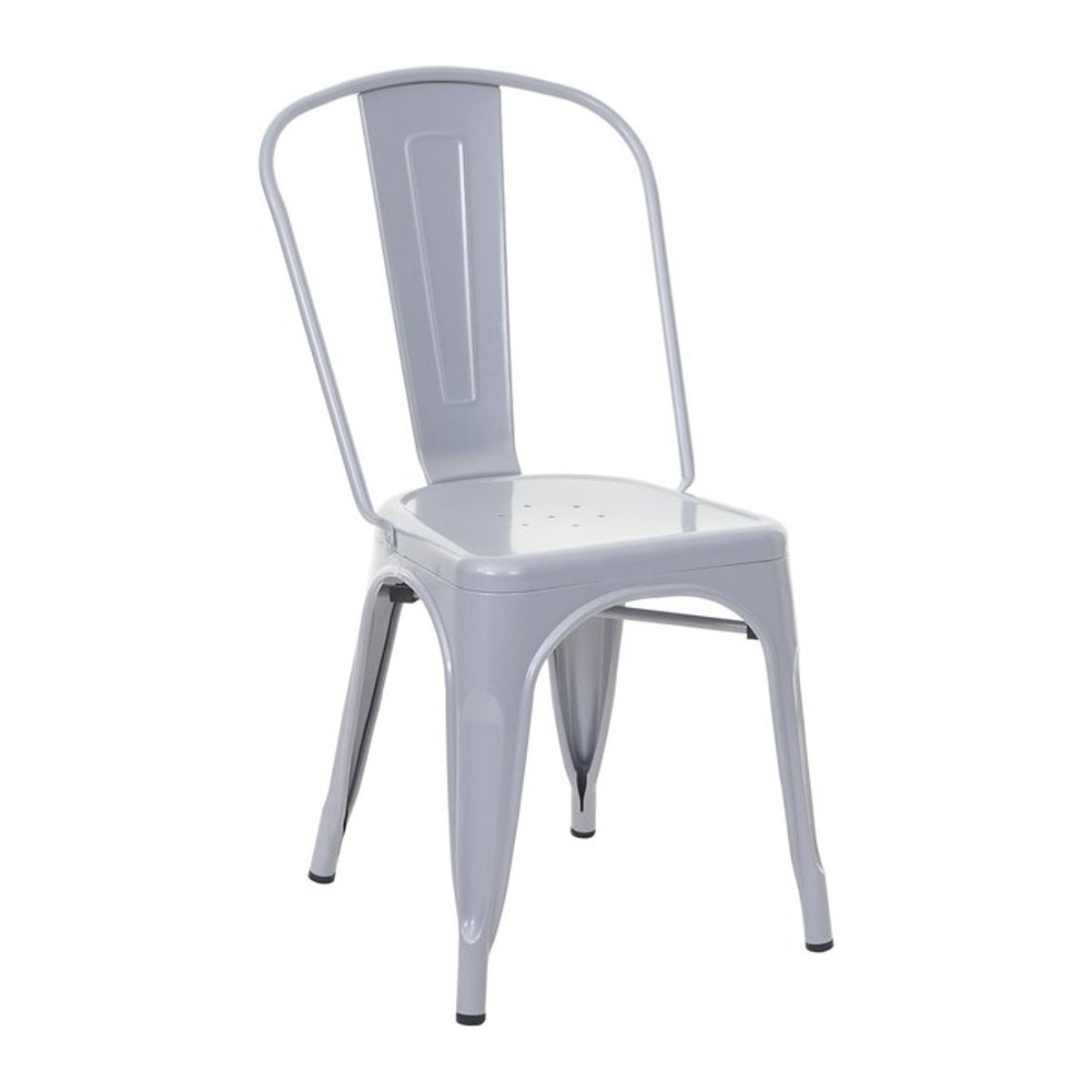 Stapelstuhl MCW-A73 Bistrostuhl aus Metall im Industrial Design, Grau - Bild 1