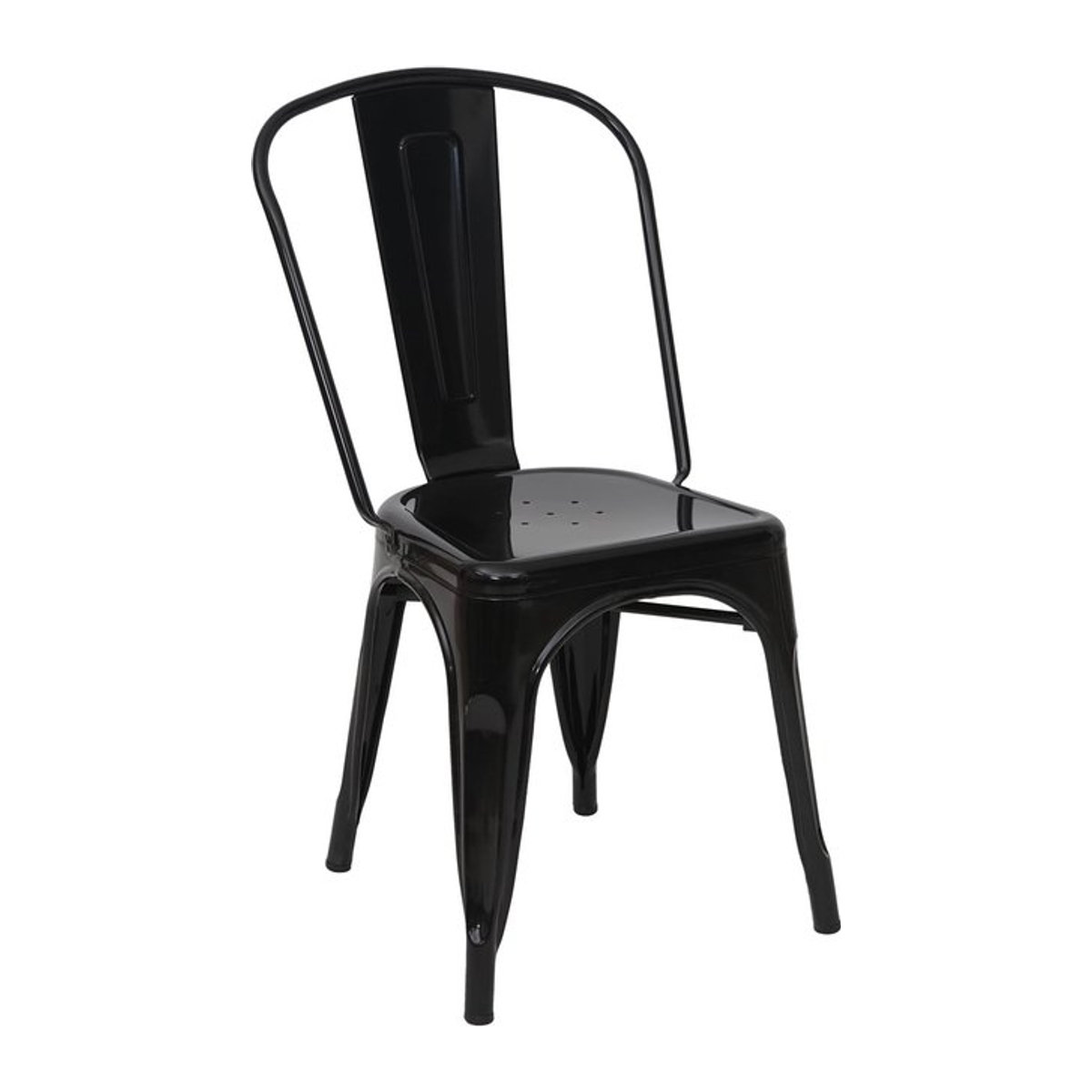 Stapelstuhl MCW-A73 Bistrostuhl aus Metall im Industrial Design, Schwarz - Bild 1