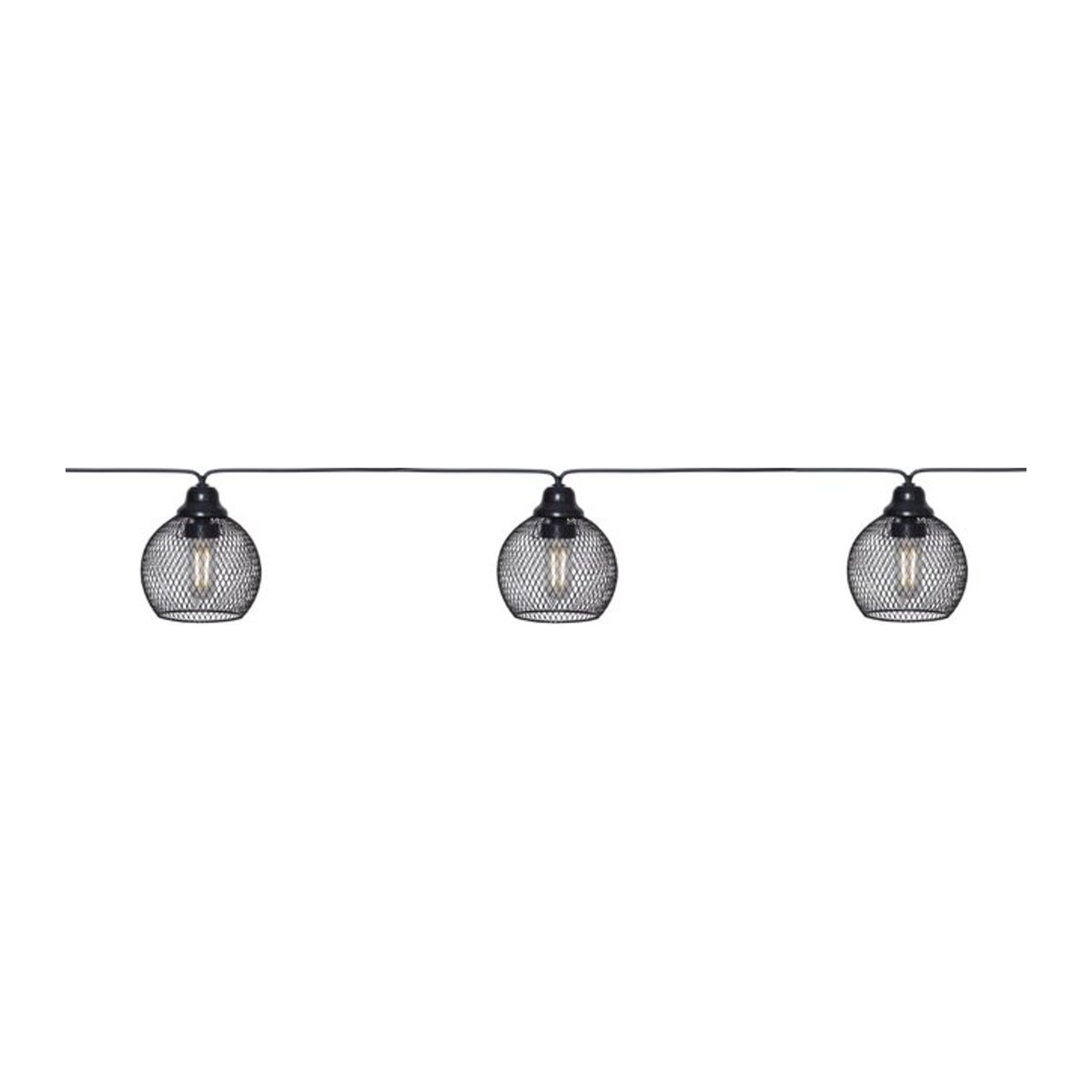 Star Trading Solar-Lichterkette Sunlight, 8-flammig, Schwarz, LED-Deko-Leuchten aus Metallgeflecht mit warmweißem Licht, solarbetrieben - Bild 2