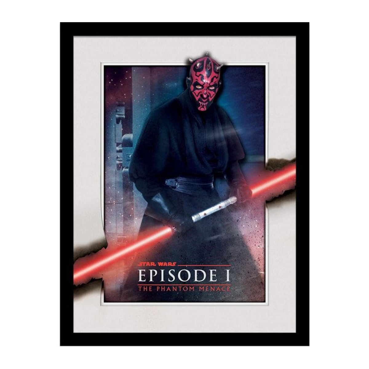 Star Wars Darth Maul Porträt gerahmtes Poster in Acrylglas, Querformat, B/H: 40 x 40 cm, schwarz/mehrfarbig - Bild 1