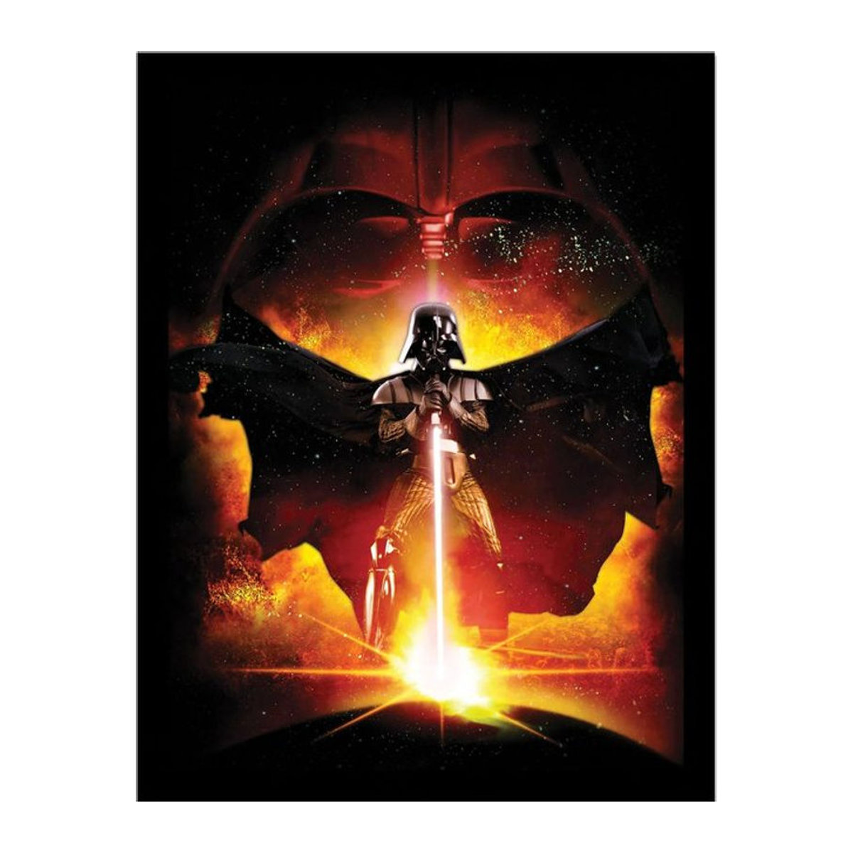 Star Wars Darth Vader Lichtschwert gerahmtes Poster in Gelb und Schwarz mit Acrylglas - Bild 1