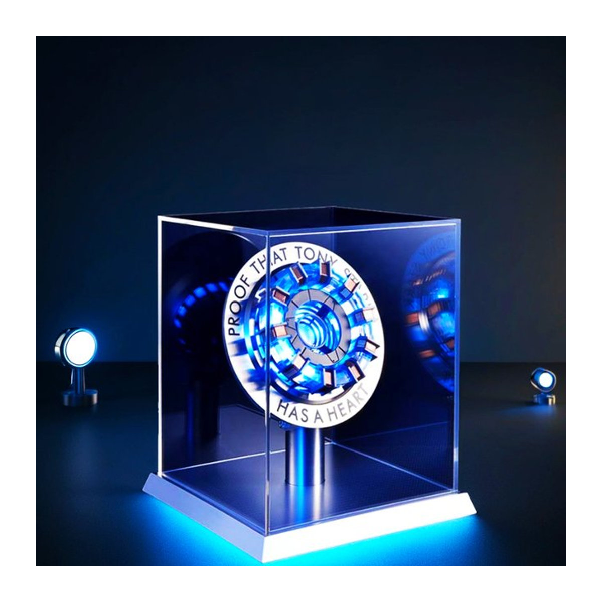 Stark MK1 USB-LED-Tischlampe aus Metalllegierung mit Sprachsteuerung in Blau und Silber, Höhe: 18 cm - Bild 1