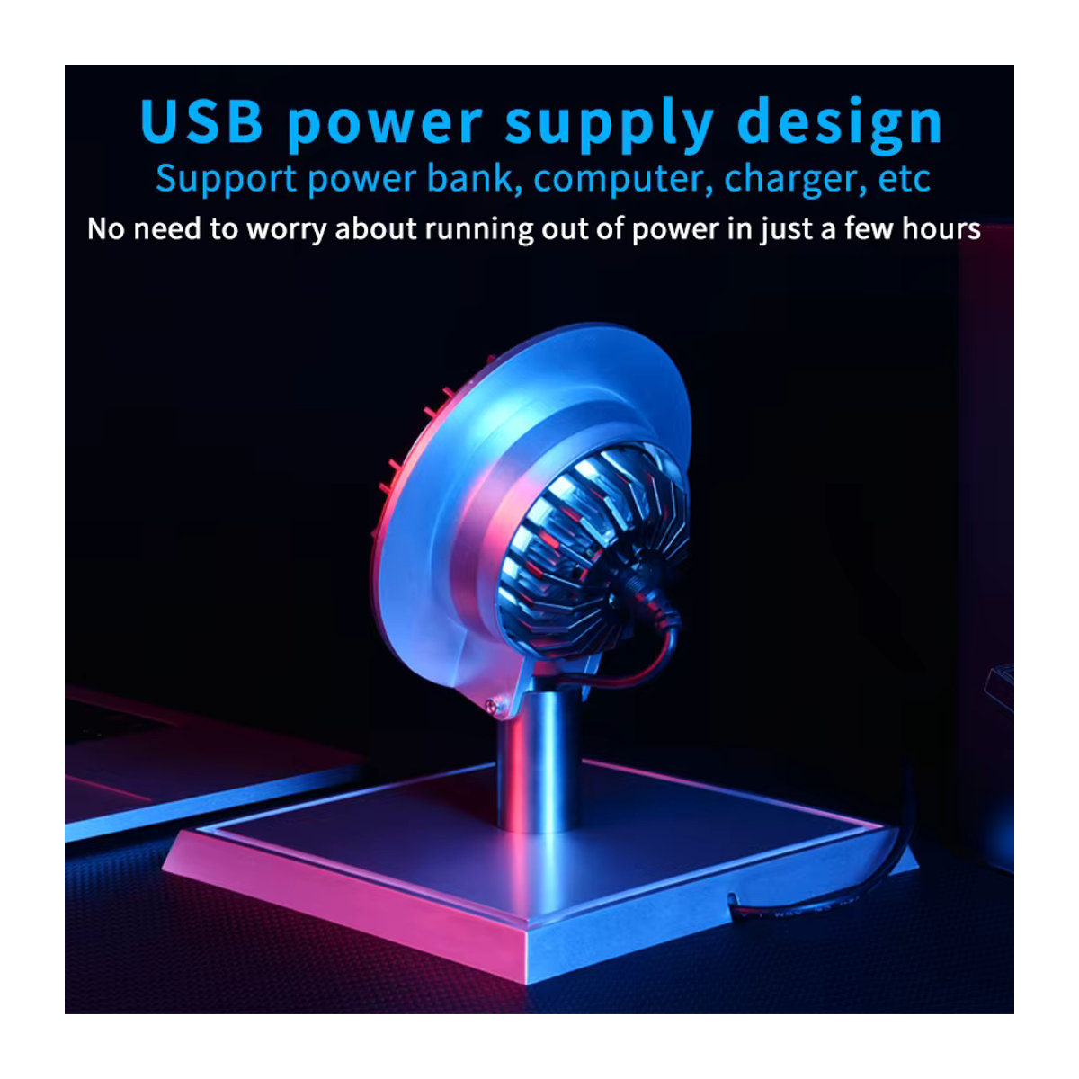 Stark MK1 USB-LED-Tischlampe aus Metalllegierung mit Sprachsteuerung in Blau und Silber, Höhe: 18 cm - Bild 2