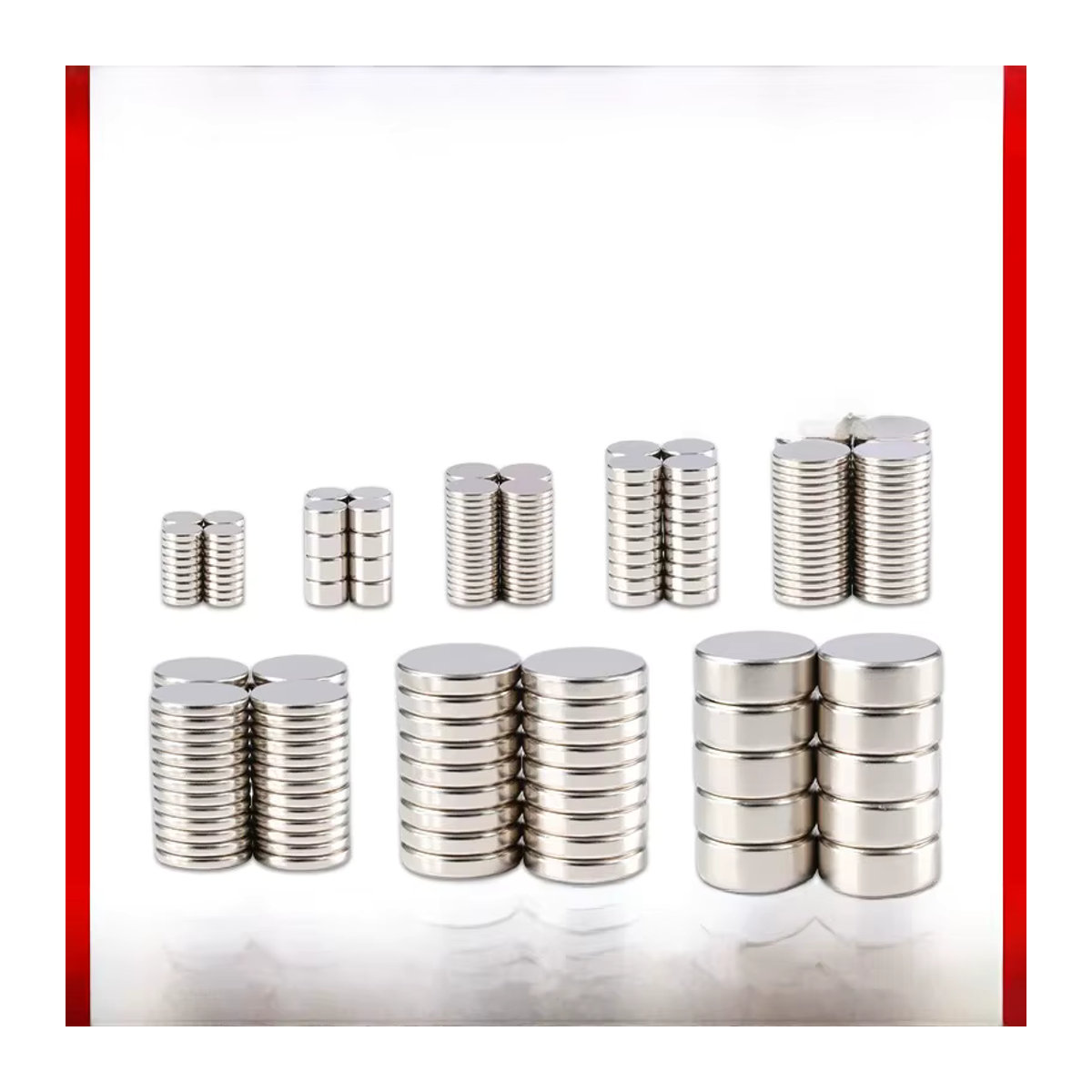 Starke runde Magnete in Silber für Kühlschrank und Büro - Bild 4