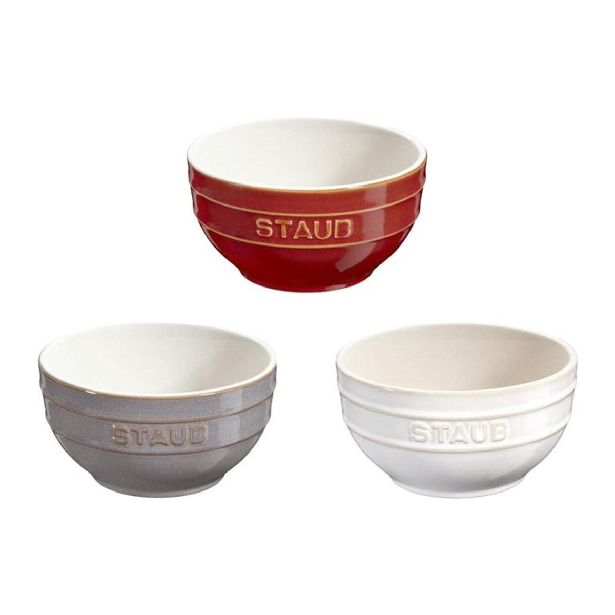 Staub Keramikschalen 40511 in Kupfer, Antikgrau und Elfenbein, Durchmesser: 12 cm - Bild 1