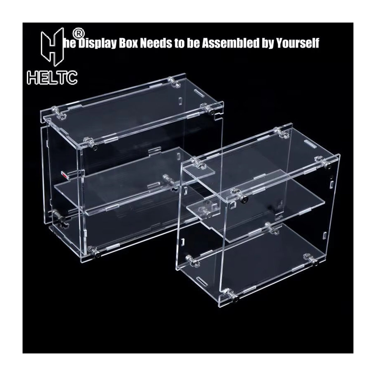 Staubdichte Acryl-Vitrine von HELTC für 1/64 Modellautos, transparent, rechteckig - Bild 2