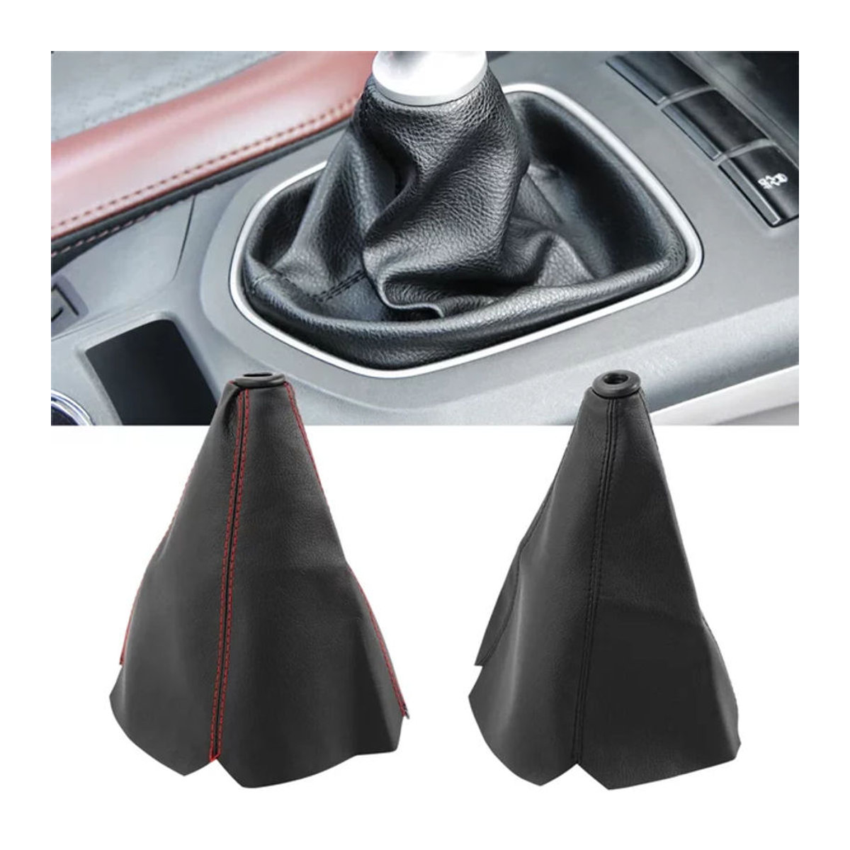 Staubdichte Schalthebel Abdeckung aus PU-Leder in Schwarz für Mazda 3 6 CX-5 Suzuki Grand Vitara SX4 Mitsubishi ASX Lancer - Bild 1