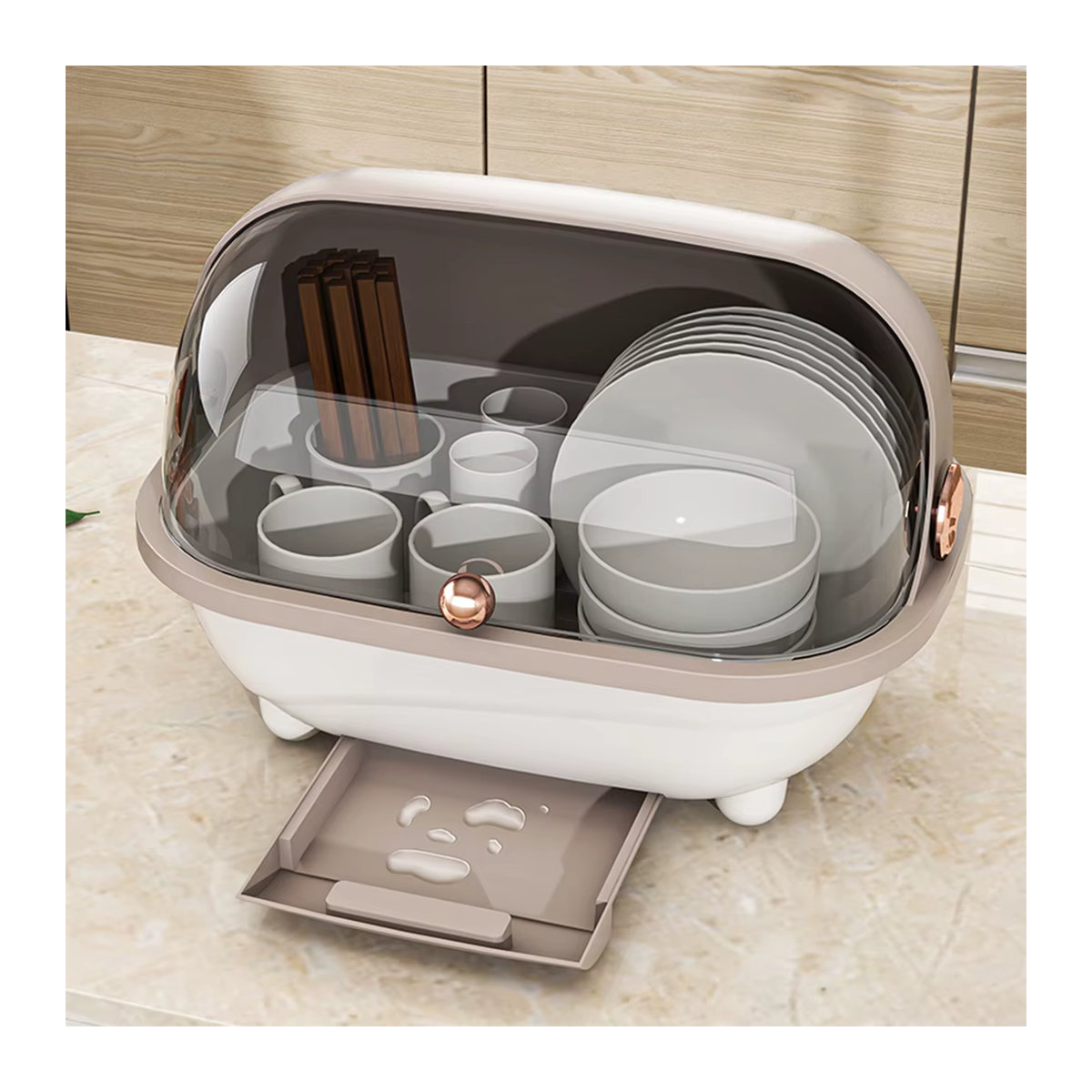 Staubdichter Geschirrtrockenschrank in Grau und Bunt im modernen Design für deine Küche - Bild 4