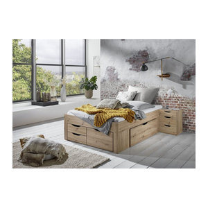 Stauraumbett Noah Relita Funktionsbett mit Rolllattenrost und 5 Bettschubladen, Eiche Artisan Dekor, B/T/H: 140 x 200 cm