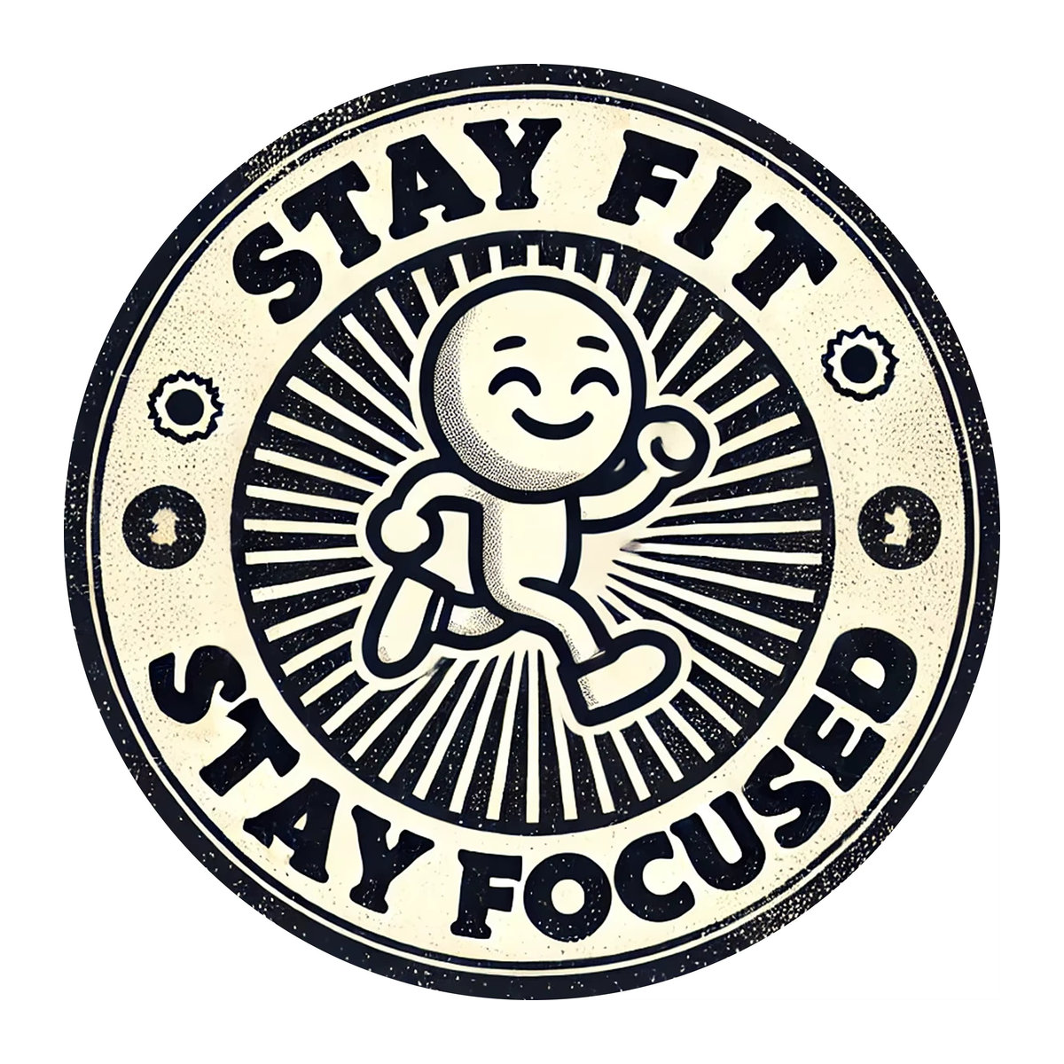 Stay Fit Stay Focused Wandkunstschild aus Metall von Potdemiel im Vintage-Stil, Weiß, B/T/H: 20,3 x 20,3 x 20,3 cm - Bild 3