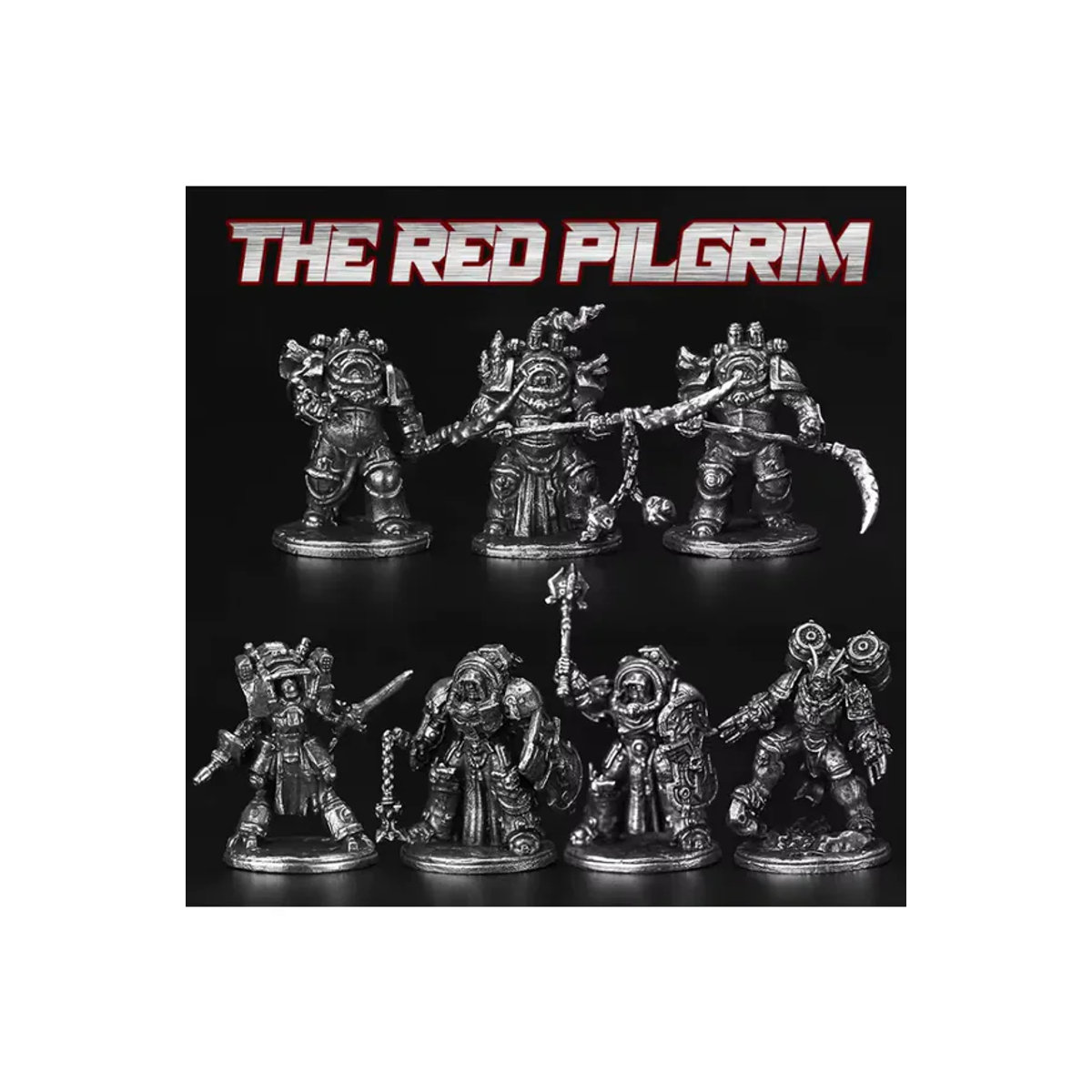 Steampunk Red Pilgrim Soldat Metall Actionfigur in Rot und Silber als Miniatur-Modell für Brettspiele und Dekoration - Bild 4