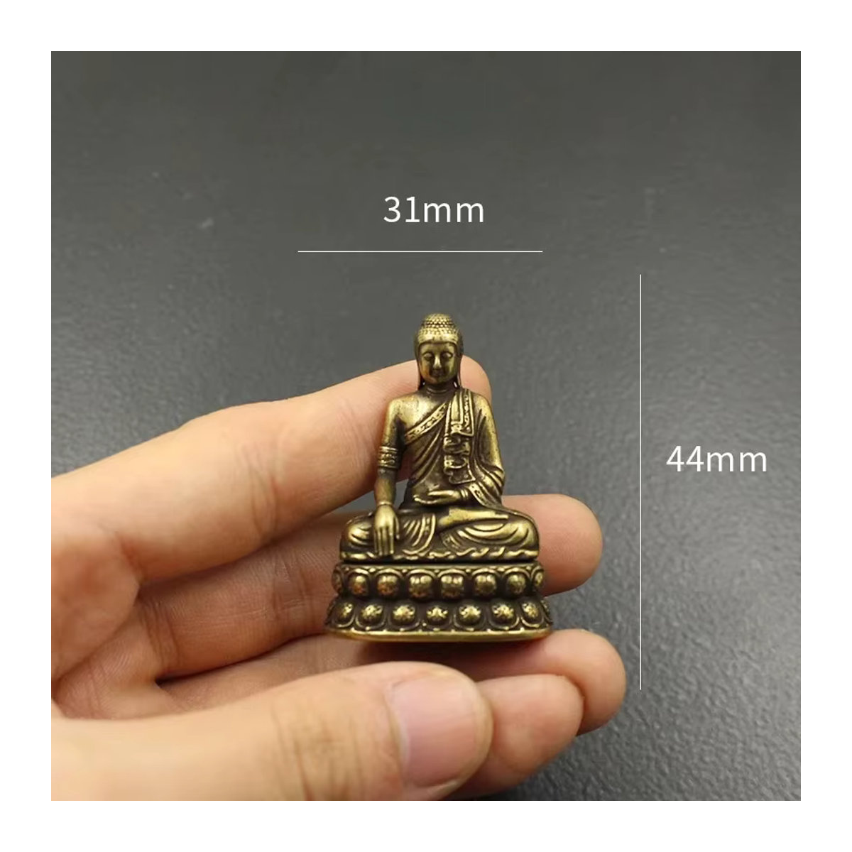 Stehende Buddha-Miniatur aus Messing in Gold im Vintage-Stil als dekorative Tischstatue - Bild 2