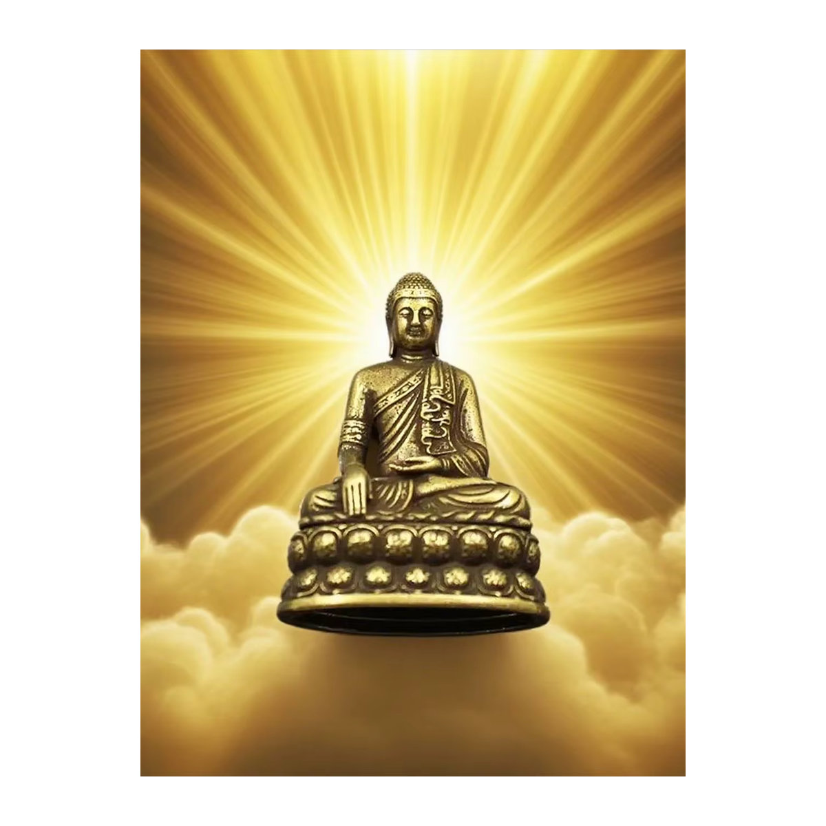 Stehende Buddha-Miniatur aus Messing in Gold im Vintage-Stil als dekorative Tischstatue - Bild 6