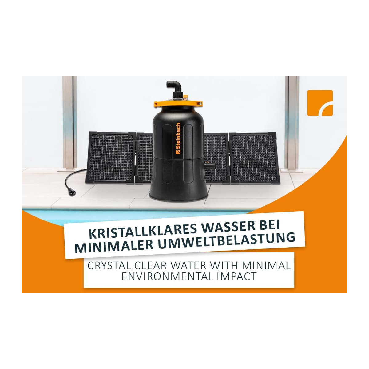 Steinbach Solarfilteranlage FXS38 für Pools bis 19.000 l, 4.500 l/h, Schwarz - Bild 4