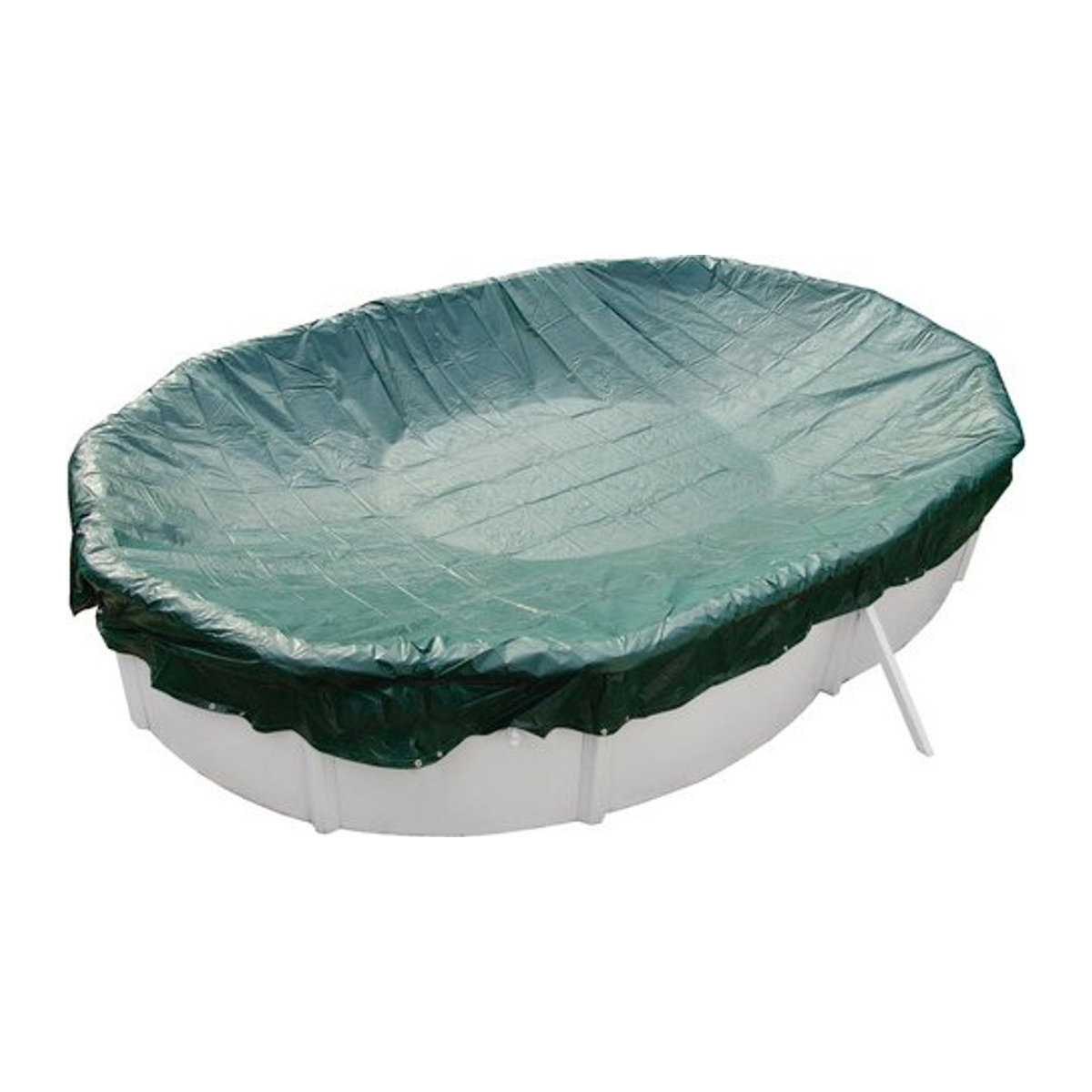 Steinbach Winterabdeckplane für ovale Stahlwand-Swimmingpools aus Kunststoff, Grün, B: 550 cm, T: 360 cm - Bild 2