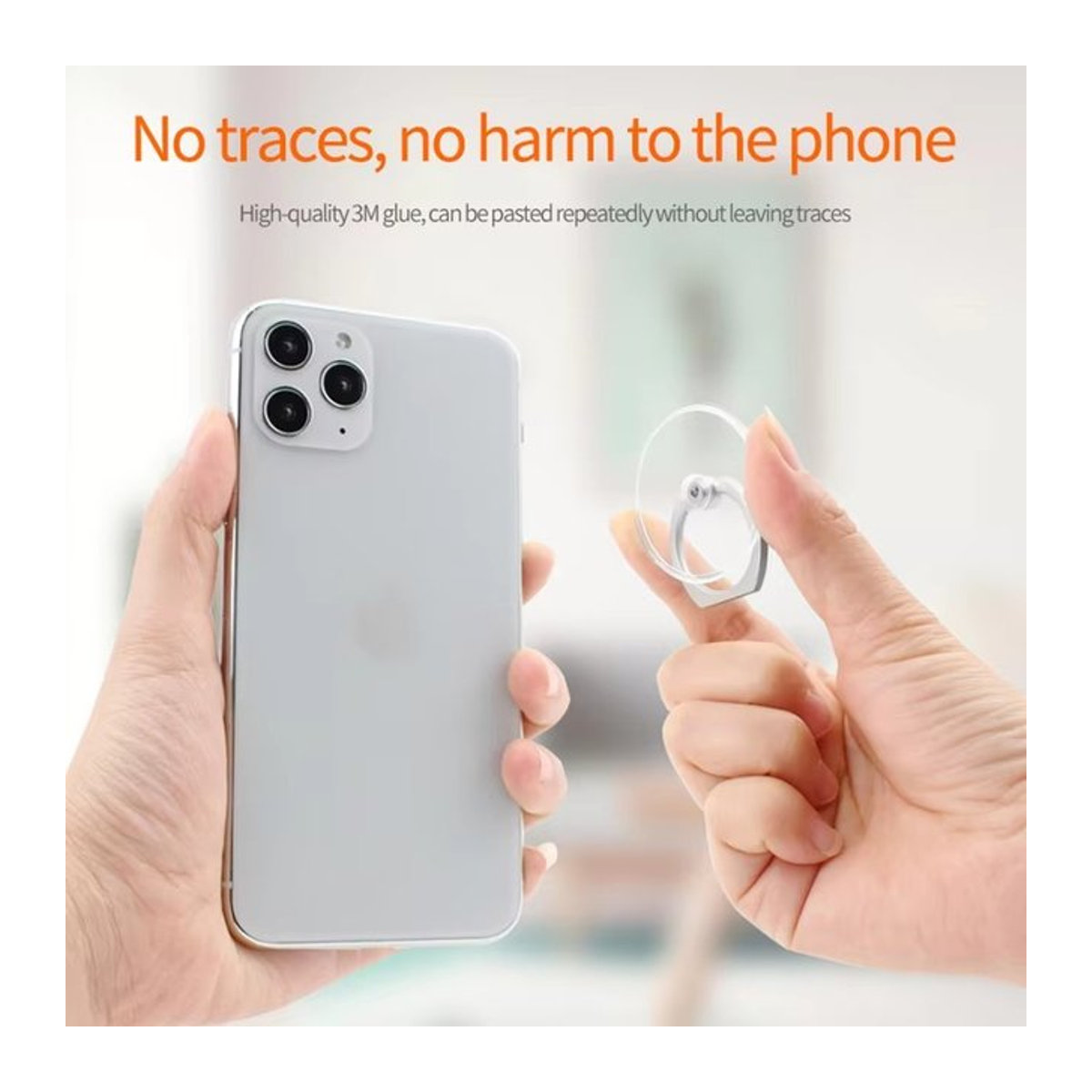 Stern Smartphone-Halterung als Fingerring und Handy-Ständer in Silber - Bild 1