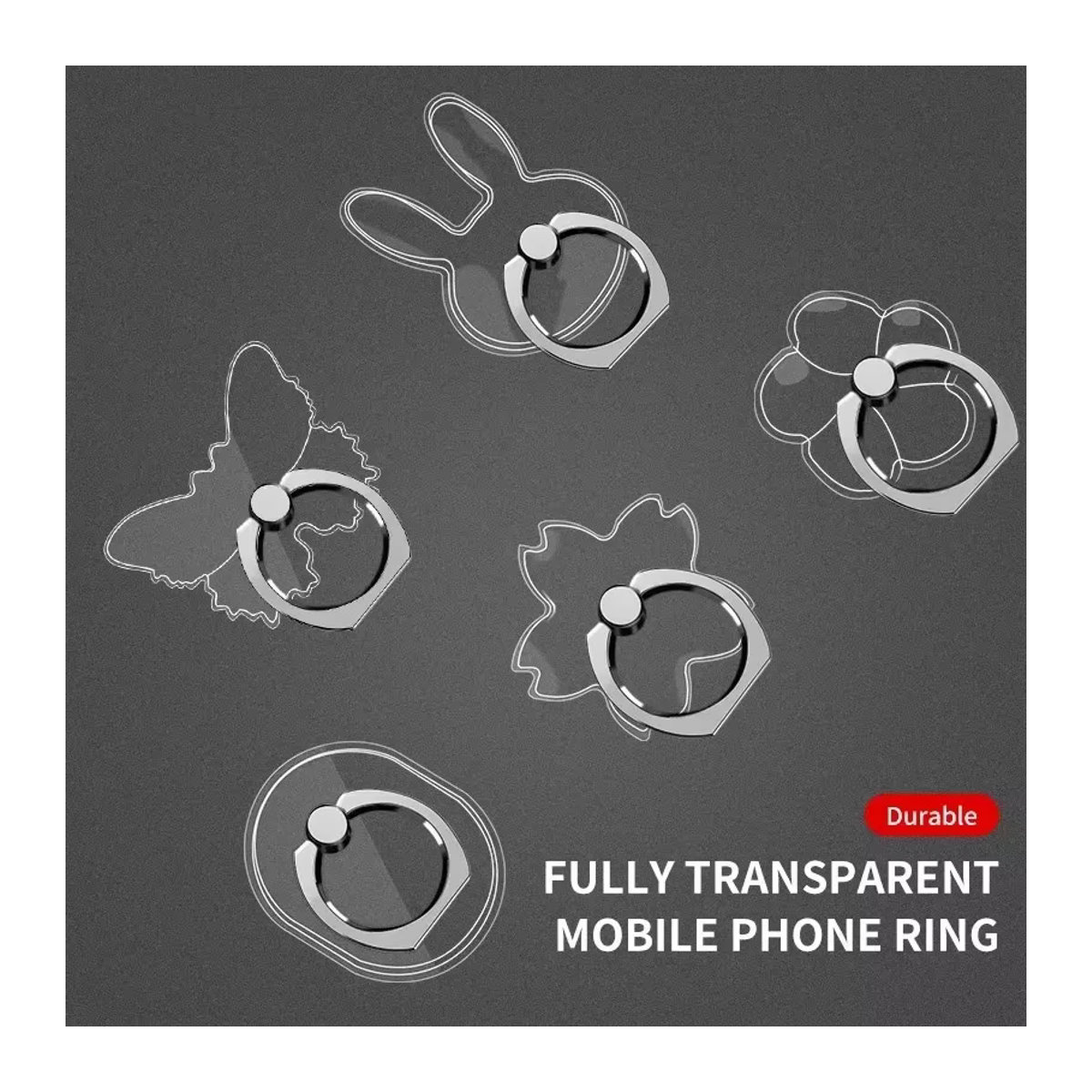 Stern Smartphone-Halterung als Fingerring und Handy-Ständer in Silber - Bild 2