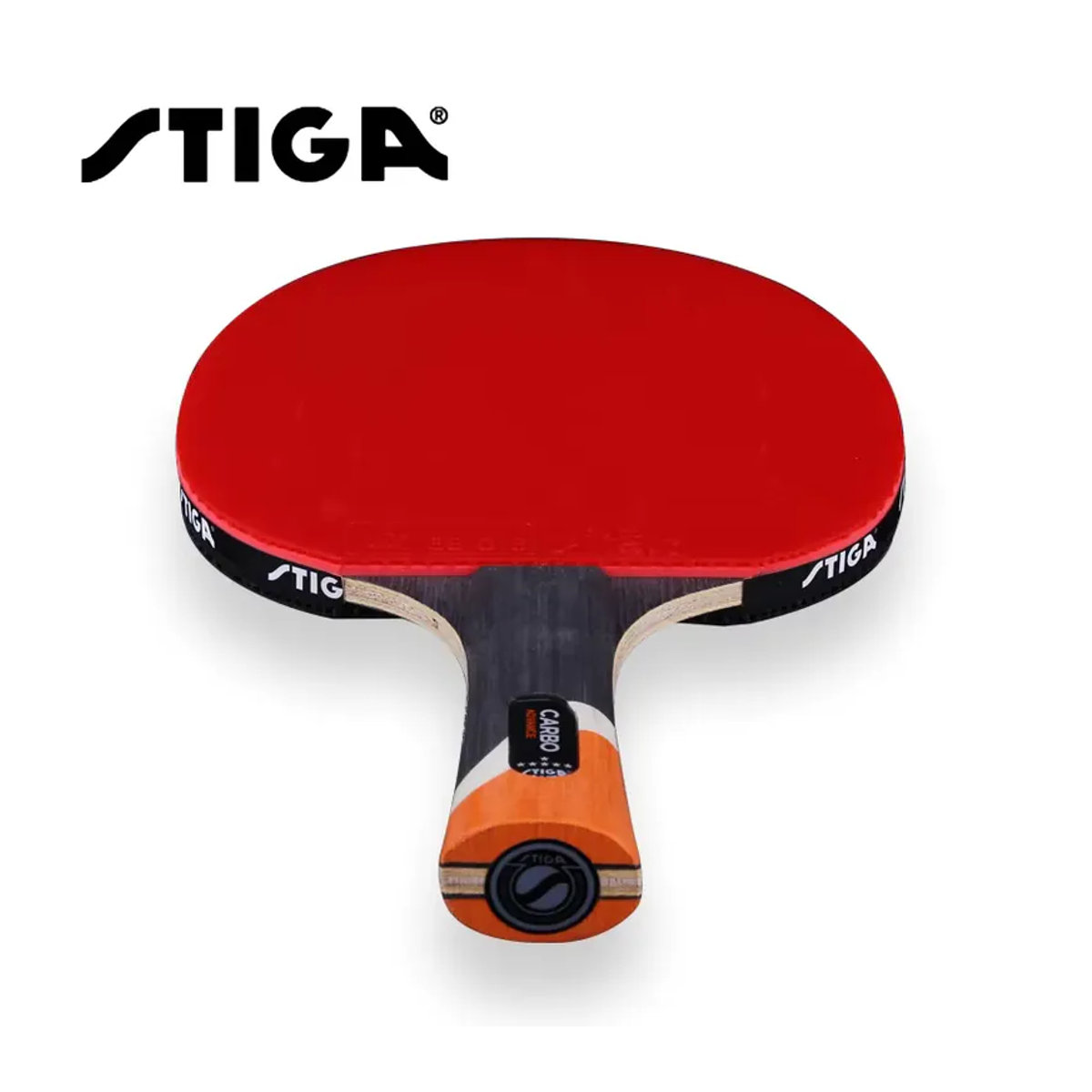 Stiga 6-Sterne-Tischtennisschläger mit doppeltem Noppen-Gummi in Rot inklusive Abdeckung - Bild 1