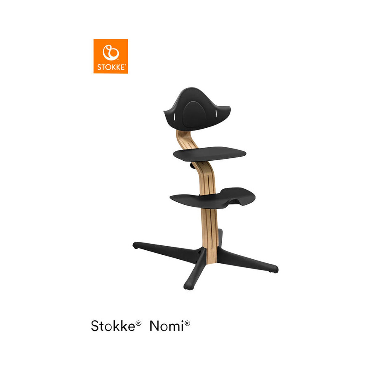 Stokke Nomi Bundle Hochstuhl Eiche Natur und Schwarz inkl. Babyset - Bild 3
