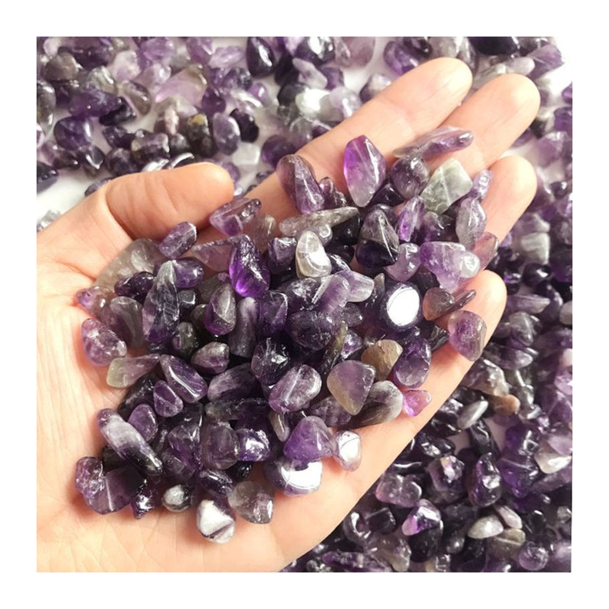 STONE BROTHERS Natürlicher Amethyst Pulver in Lila, 5-8mm Kristallkies zur Dekoration von Aquarium und Bonsai, 100g - Bild 1