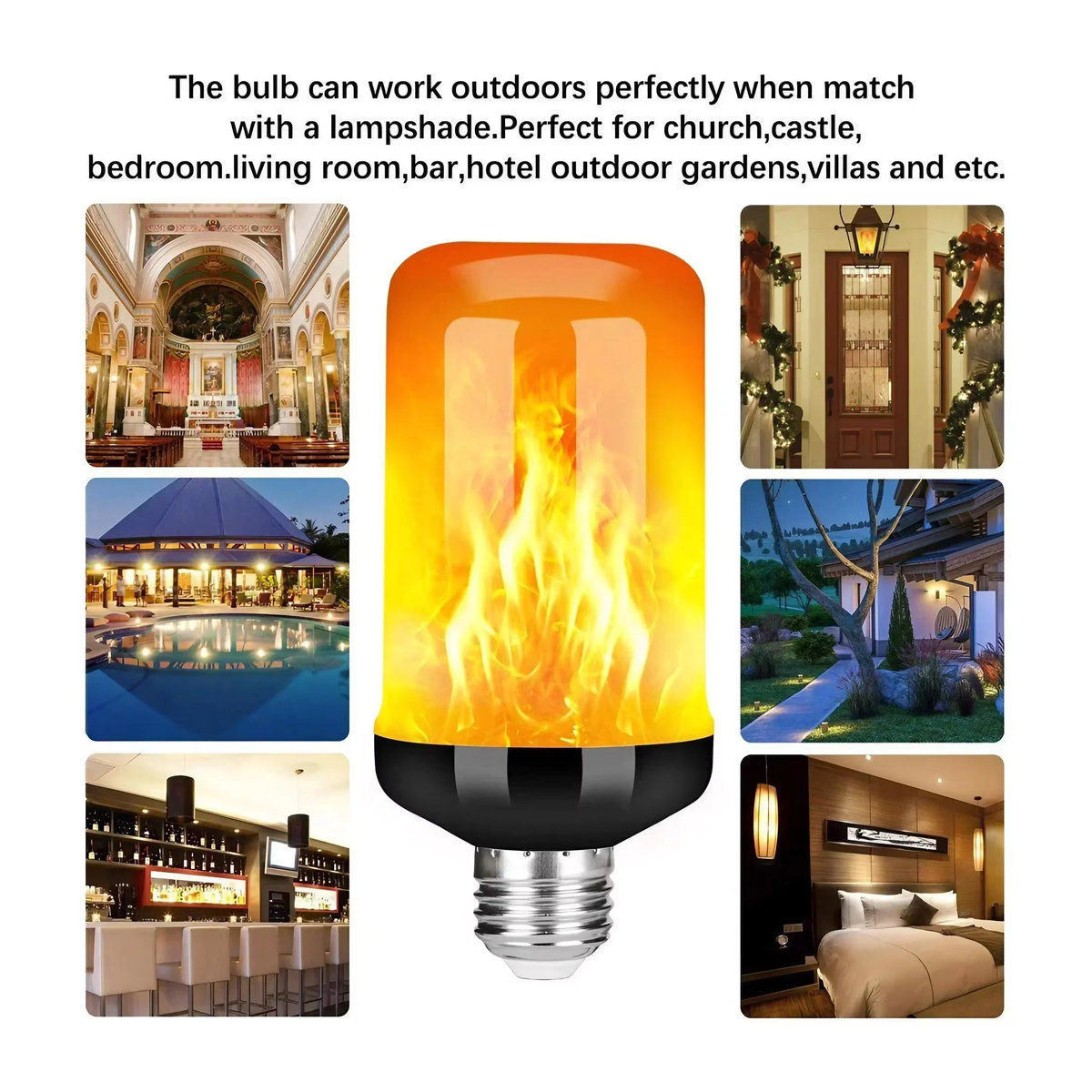 Stonego LED Flammen Effekt Licht mit E27 Sockel 5W in Bunt - Bild 2