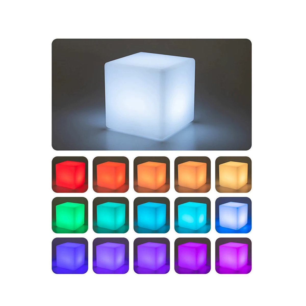 STONEGO RGB LED Würfellicht – Wasserdichte wiederaufladbare Tischlampe in Bunt für kreative Atmosphäre - Bild 2