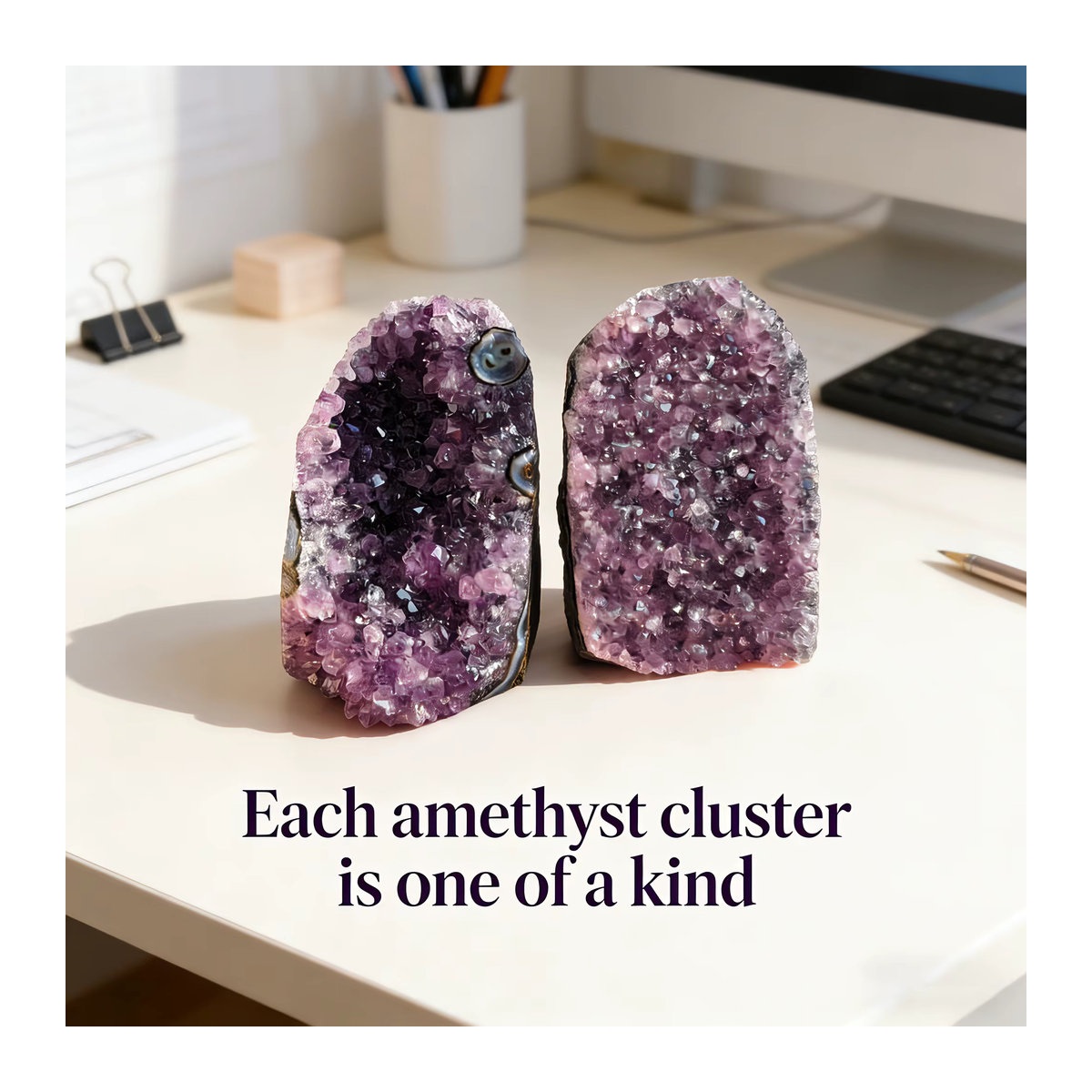 Stonehaven Natürlicher Brasilianischer Amethyst-Kristallcluster in Lila als dekoratives Ornament für dein Feng Shui und deine Atmosphäre - Bild 4