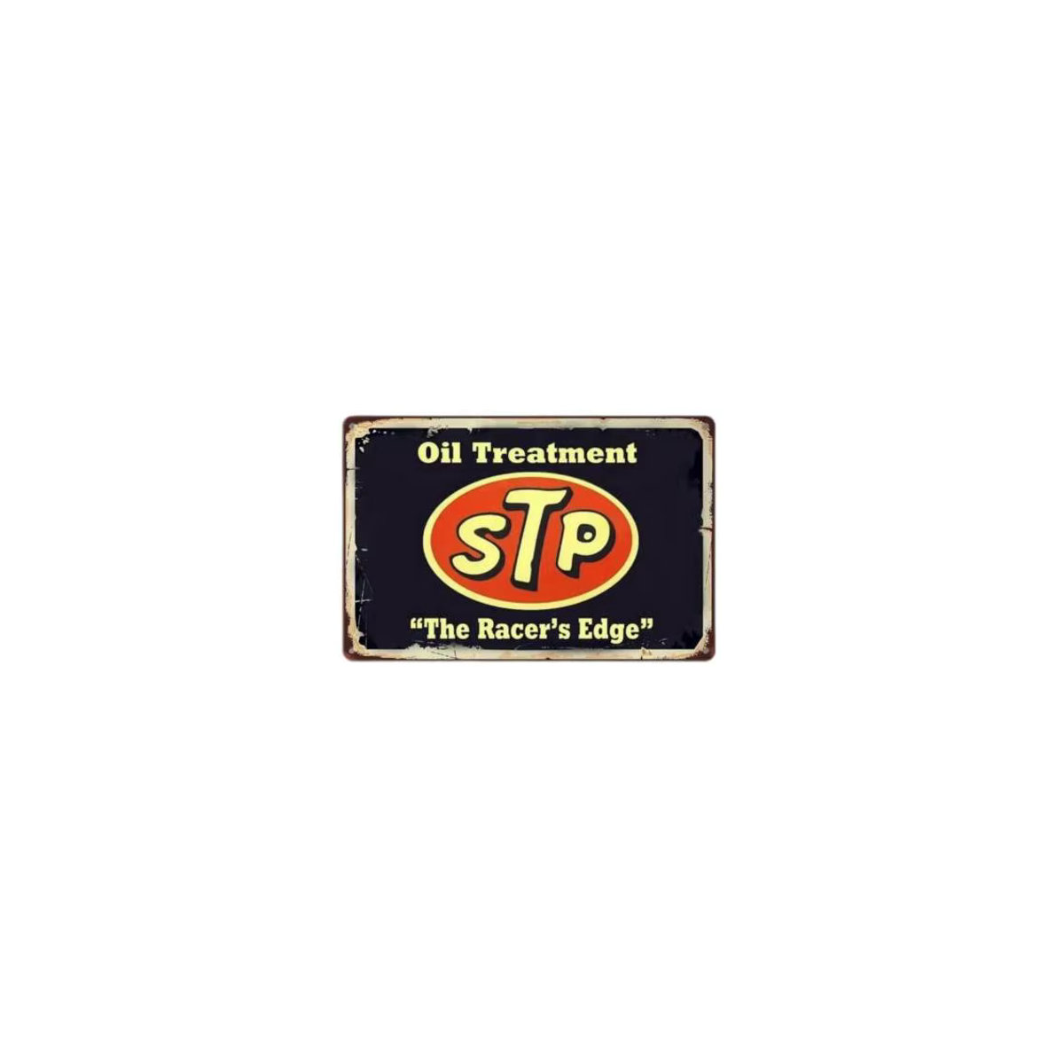 STP Oil Treatment Vintage Style Blechschild Retro Racing Man Cave Deko aus Metall in Schwarz - Bild 2