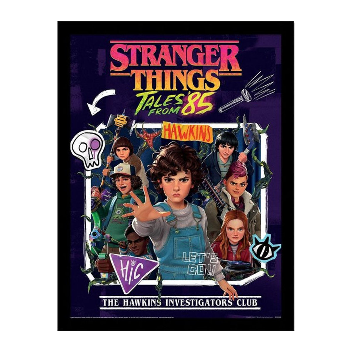 Stranger Things Tales from 85 HIC Team gerahmtes Poster von Pertemba FR - Apparel, mehrfarbig, 45 x 45 cm - Bild 1