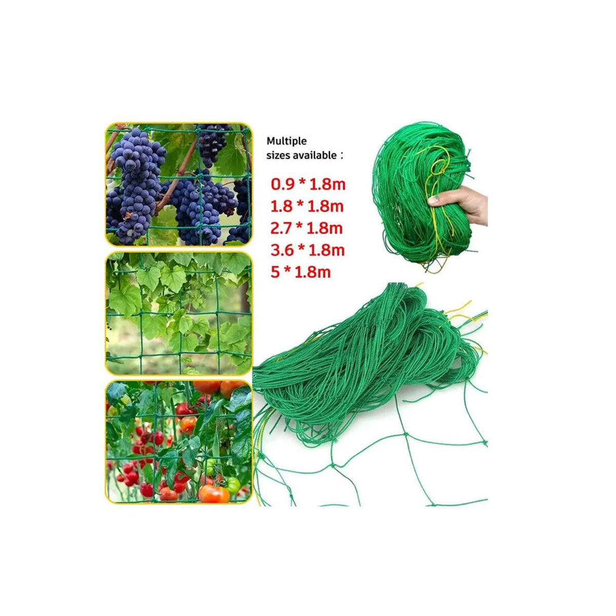 Strapazierfähiges Gartengurkennetz aus grünem Polyester als Kletternetz für Pflanzen wie Tomaten und Trauben - Bild 7