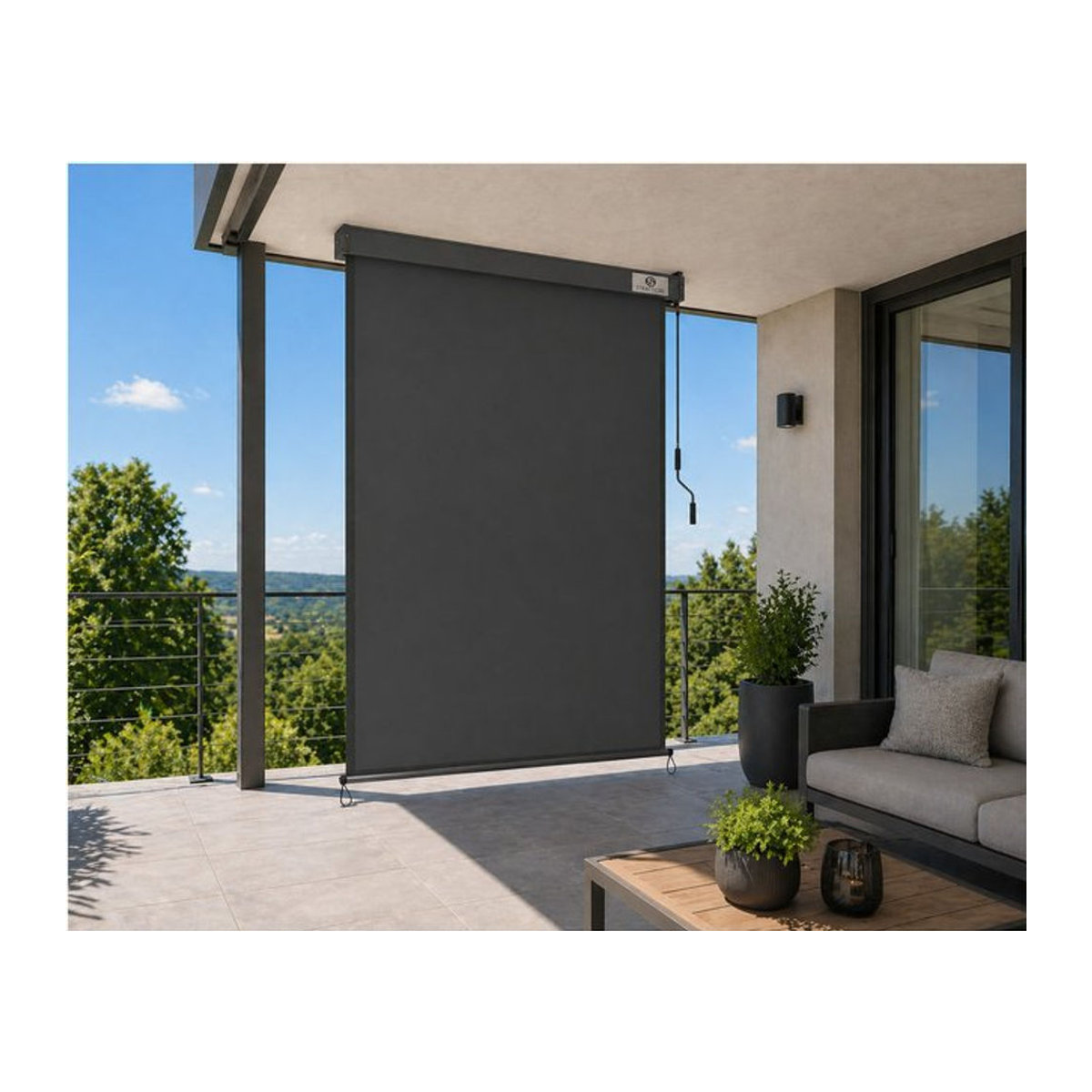 Strattore Ausziehbare Senkrechtmarkise in Anthrazit B: 120 cm, H: 250 cm - Bild 1
