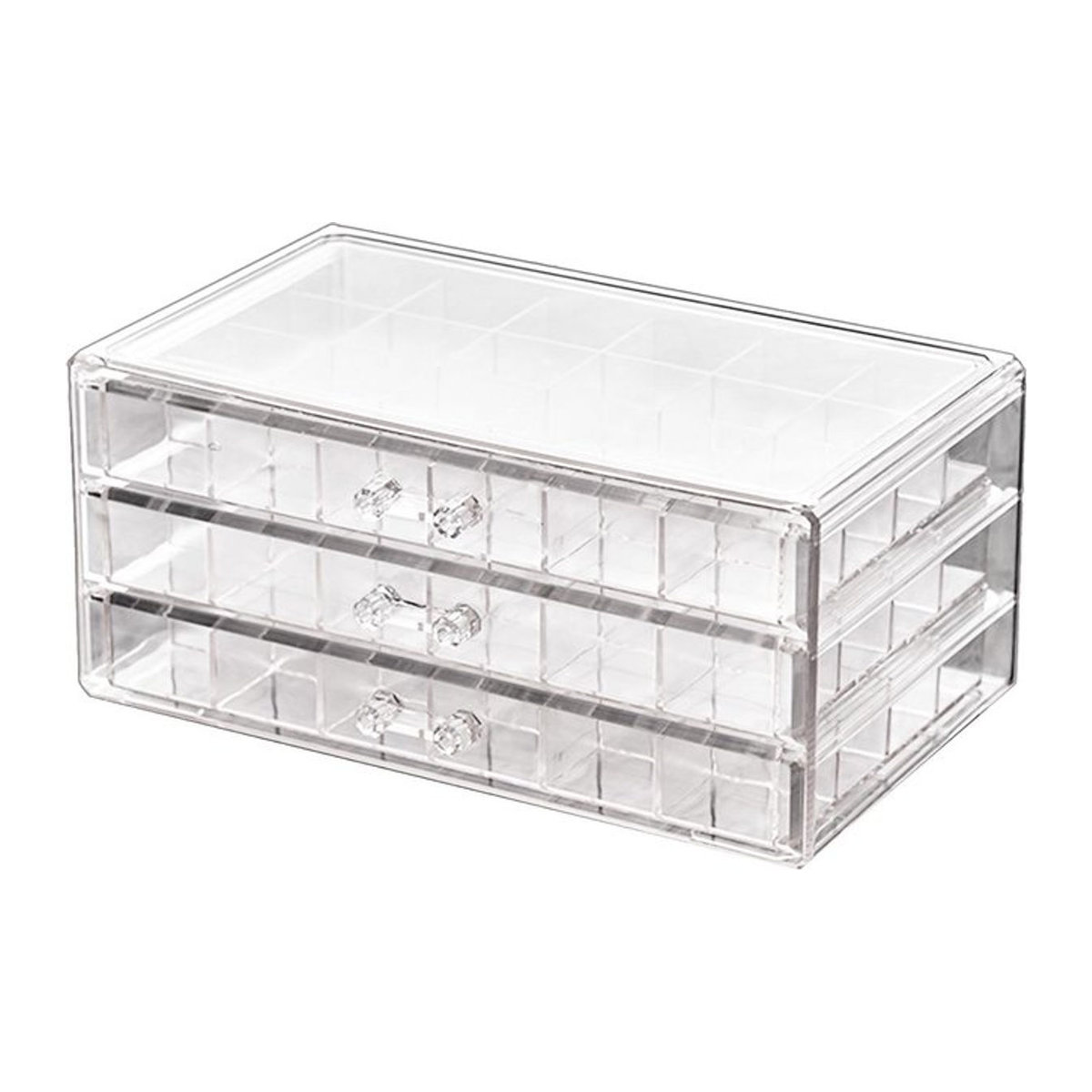 Suansuande Schmuckaufbewahrungsbox aus Acryl in Weiß, moderner Schmuck-Organizer zur Präsentation und Aufbewahrung - Bild 1
