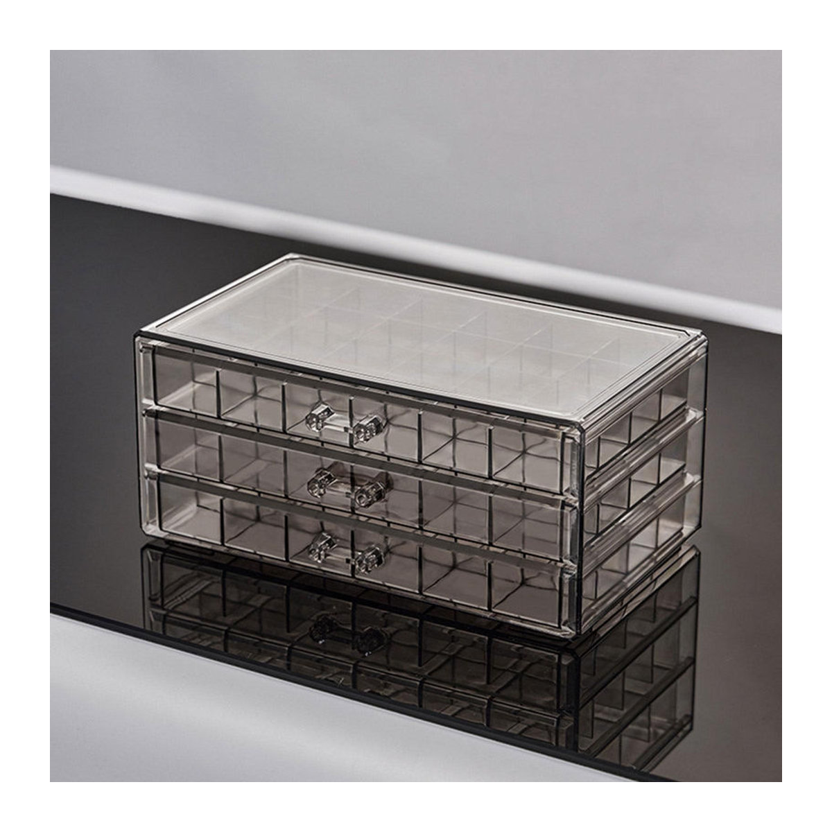 Suansuande Schmuckaufbewahrungsbox aus Acryl in Weiß, moderner Schmuck-Organizer zur Präsentation und Aufbewahrung - Bild 2