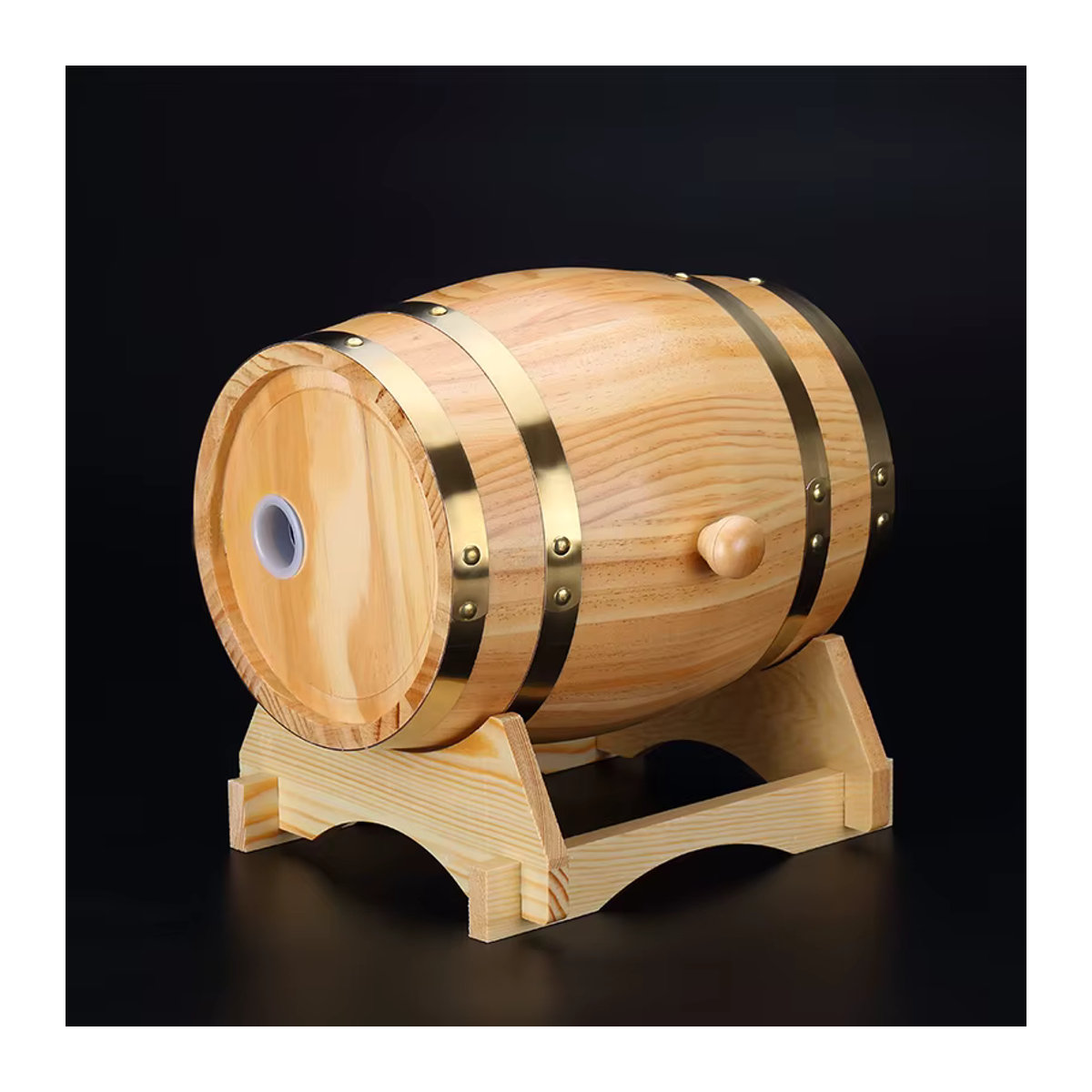 Subliva Vintage Holzfass aus Eiche in Braun, 3L dekoratives Fass für Whiskey, Rum oder Wein - Bild 3