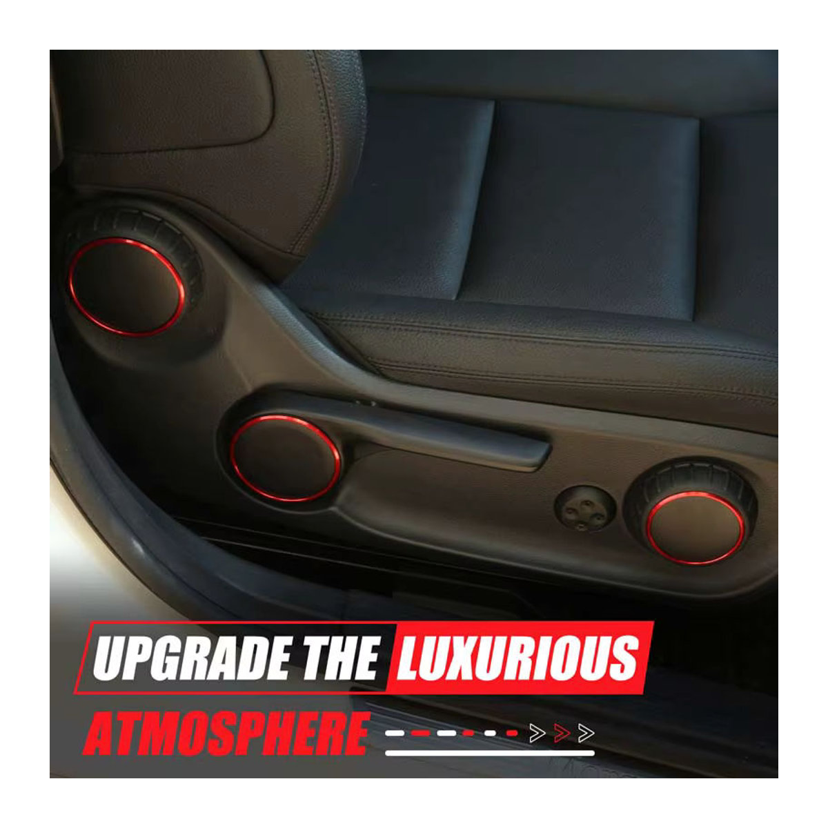 Suetlcoity 3er Set Sitzverstellung Schalter Ring Abdeckung in Rot für Mercedes Benz A B GLA CLA Klasse W176 W117 W246 C117 A180 - Bild 3