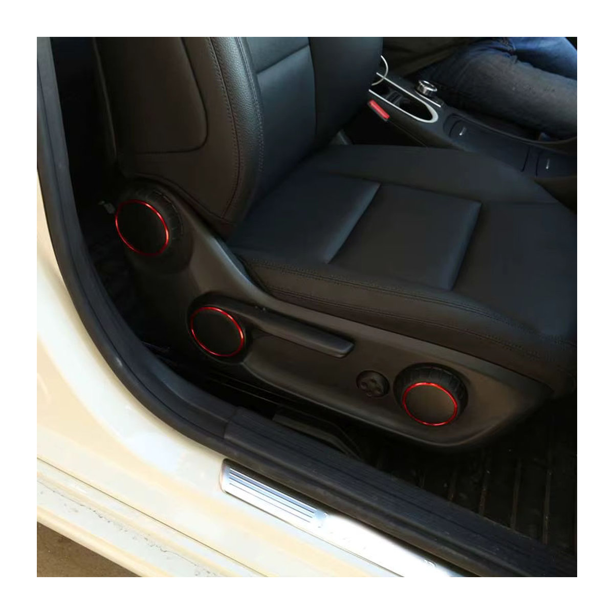 Suetlcoity 3er Set Sitzverstellung Schalter Ring Abdeckung in Rot für Mercedes Benz A B GLA CLA Klasse W176 W117 W246 C117 A180 - Bild 4
