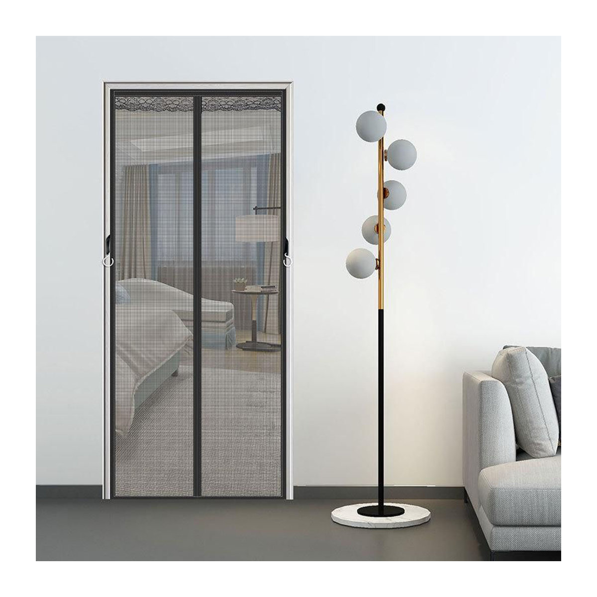 Sufdarj Home Textiles Magnetisches Moskitonetz als Insektenschutz Fliegengitter Türvorhang mit automatischem Verschluss B/H: 120 x 210 cm - Bild 11