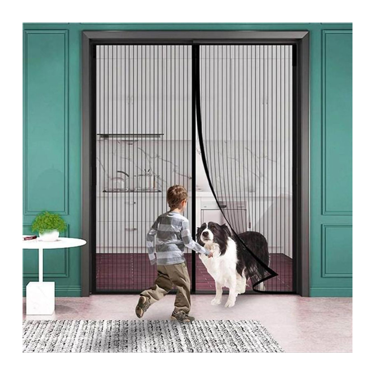 Sufdarj Home Textiles Magnetisches Moskitonetz als Insektenschutz Fliegengitter Türvorhang mit automatischem Verschluss B/H: 120 x 210 cm - Bild 12