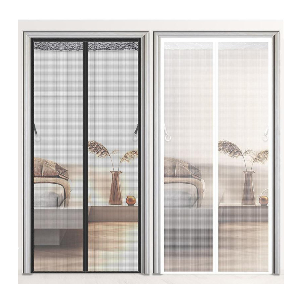 Sufdarj Home Textiles Magnetisches Moskitonetz als Insektenschutz Fliegengitter Türvorhang mit automatischem Verschluss B/H: 120 x 210 cm - Bild 5