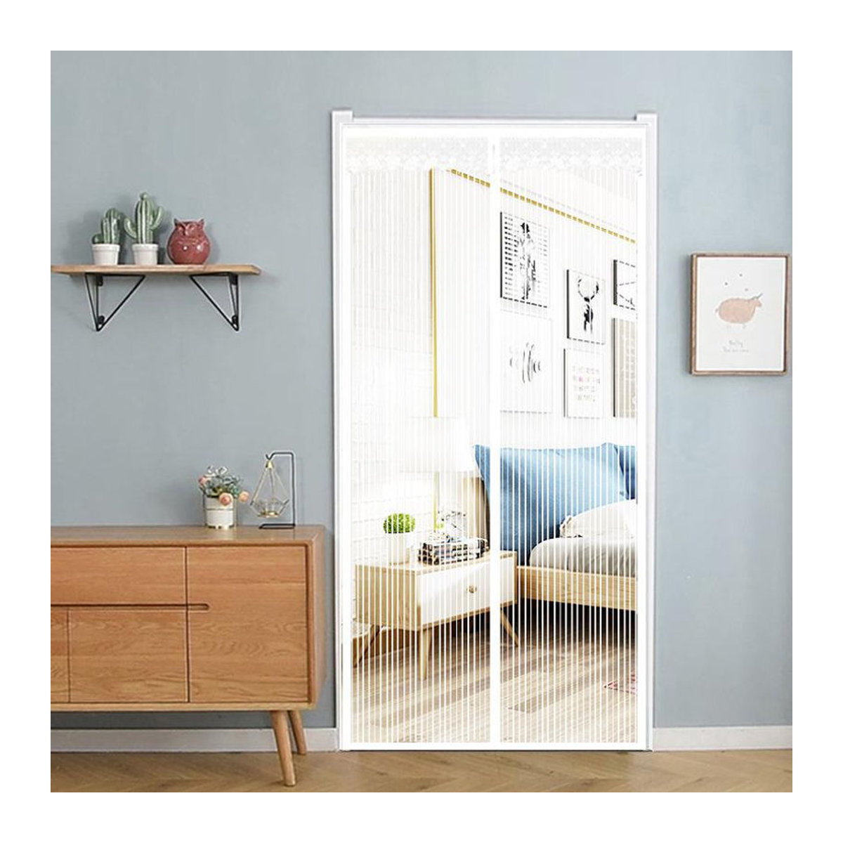 Sufdarj Home Textiles Magnetisches Moskitonetz als Insektenschutz Fliegengitter Türvorhang mit automatischem Verschluss B/H: 120 x 210 cm - Bild 6